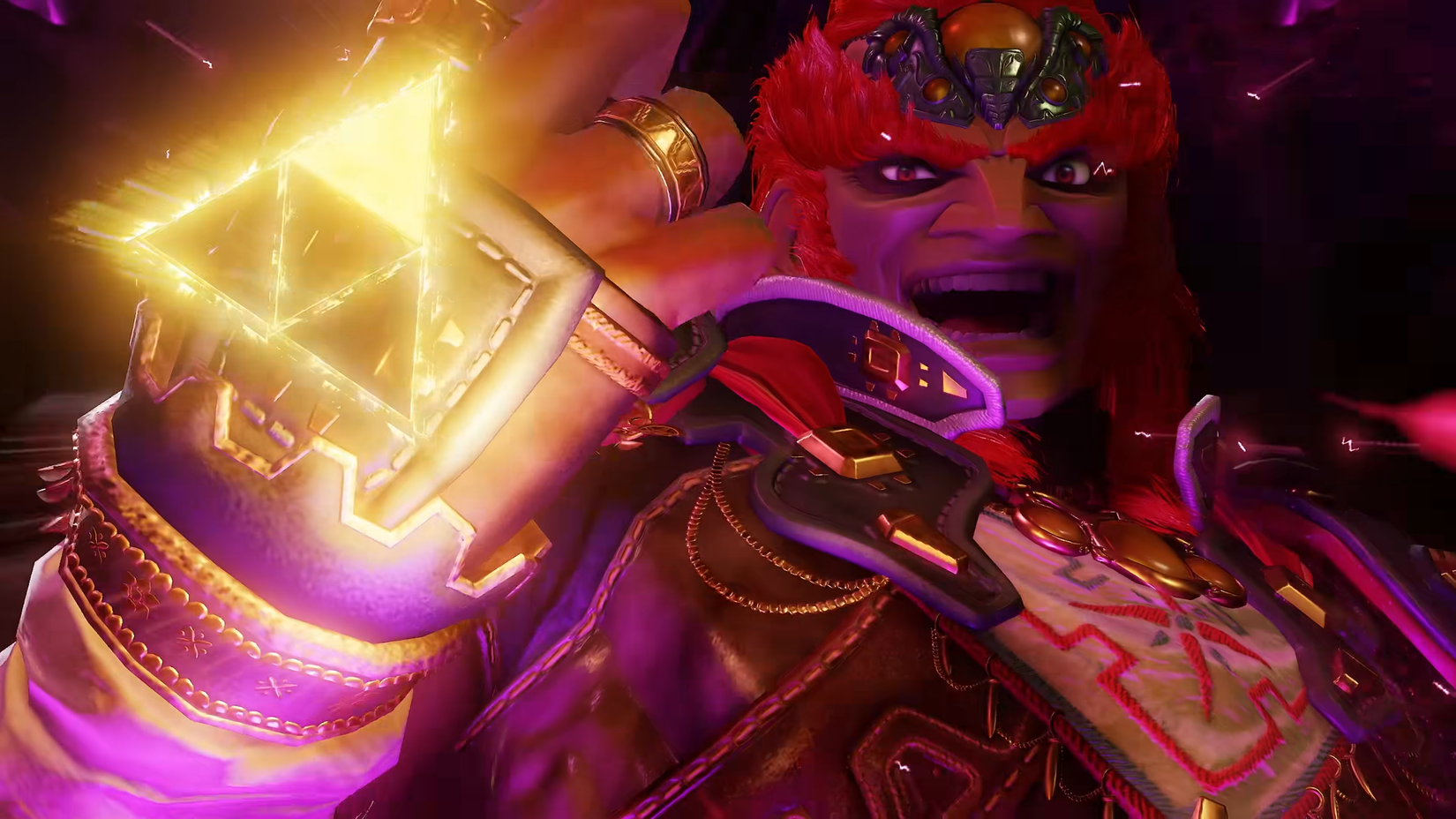 Ganondorf using the Triforce in the Ocarian of Time remake.