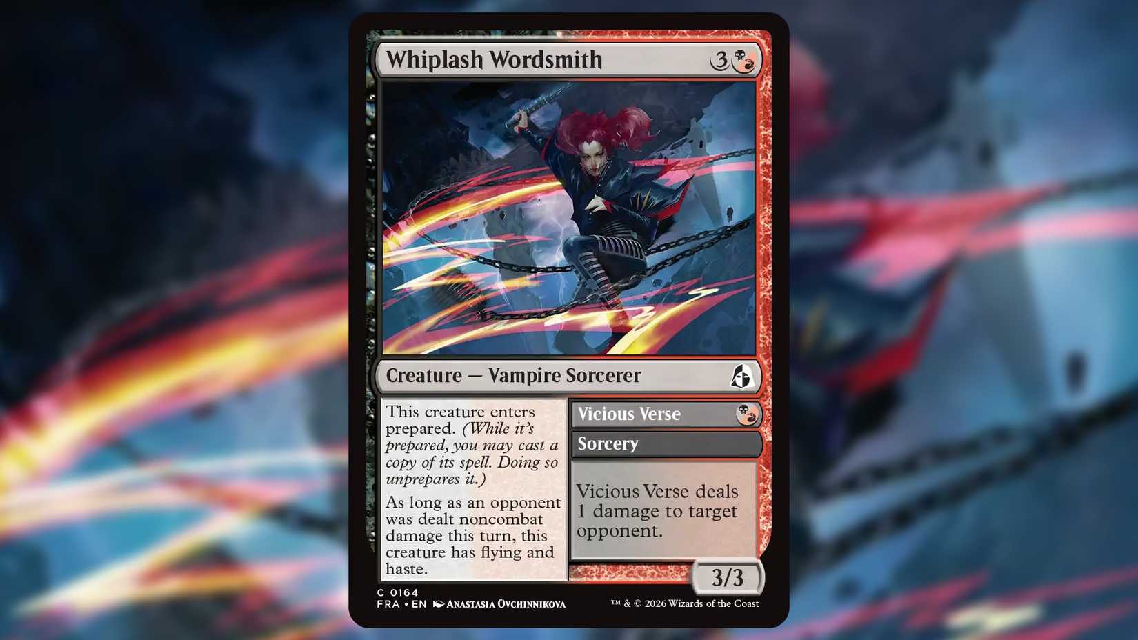 Whiplash Wordsmith MTG card from Reality Fracture.