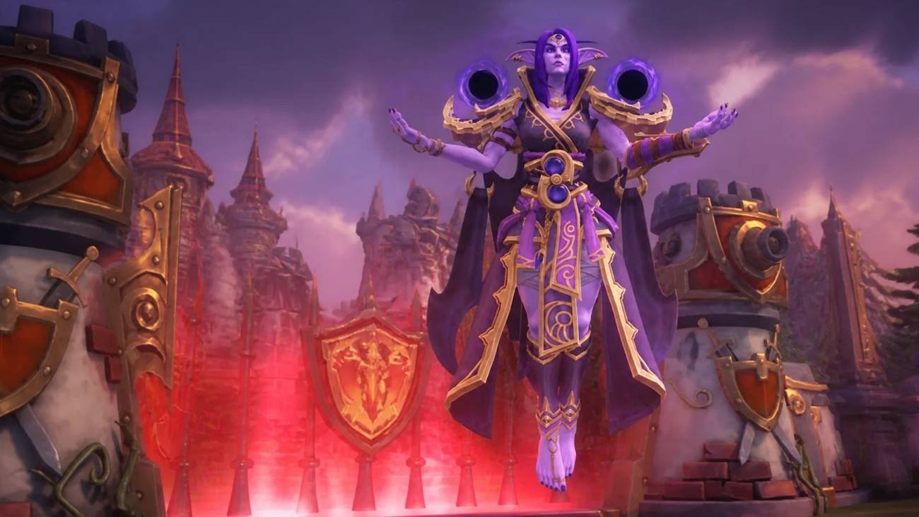 Xal'atath from Heroes of the Storm rising in the sky.