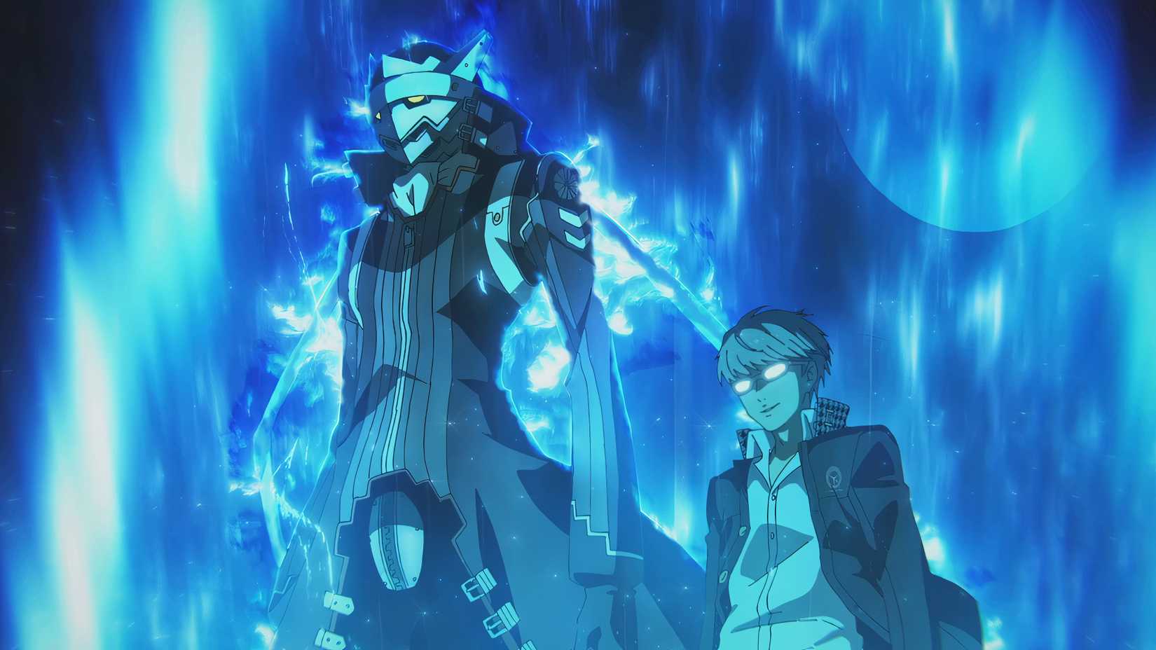 Yu and his persona in Persona 4 Revival.