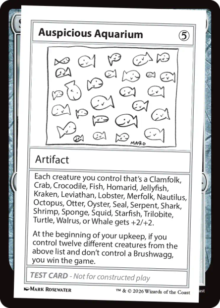 Auspicious Squarium MTG promo playtest card.
