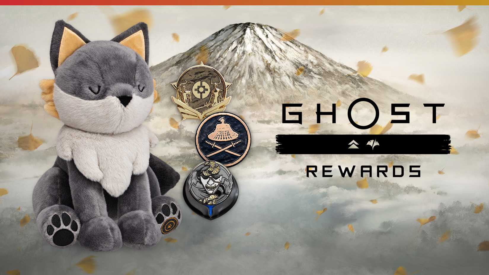 ghost of yotei fox plush and pins.