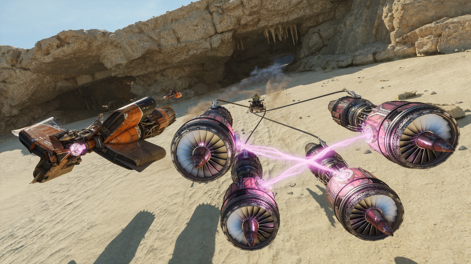 podracers side by side in star wars galactic racer.