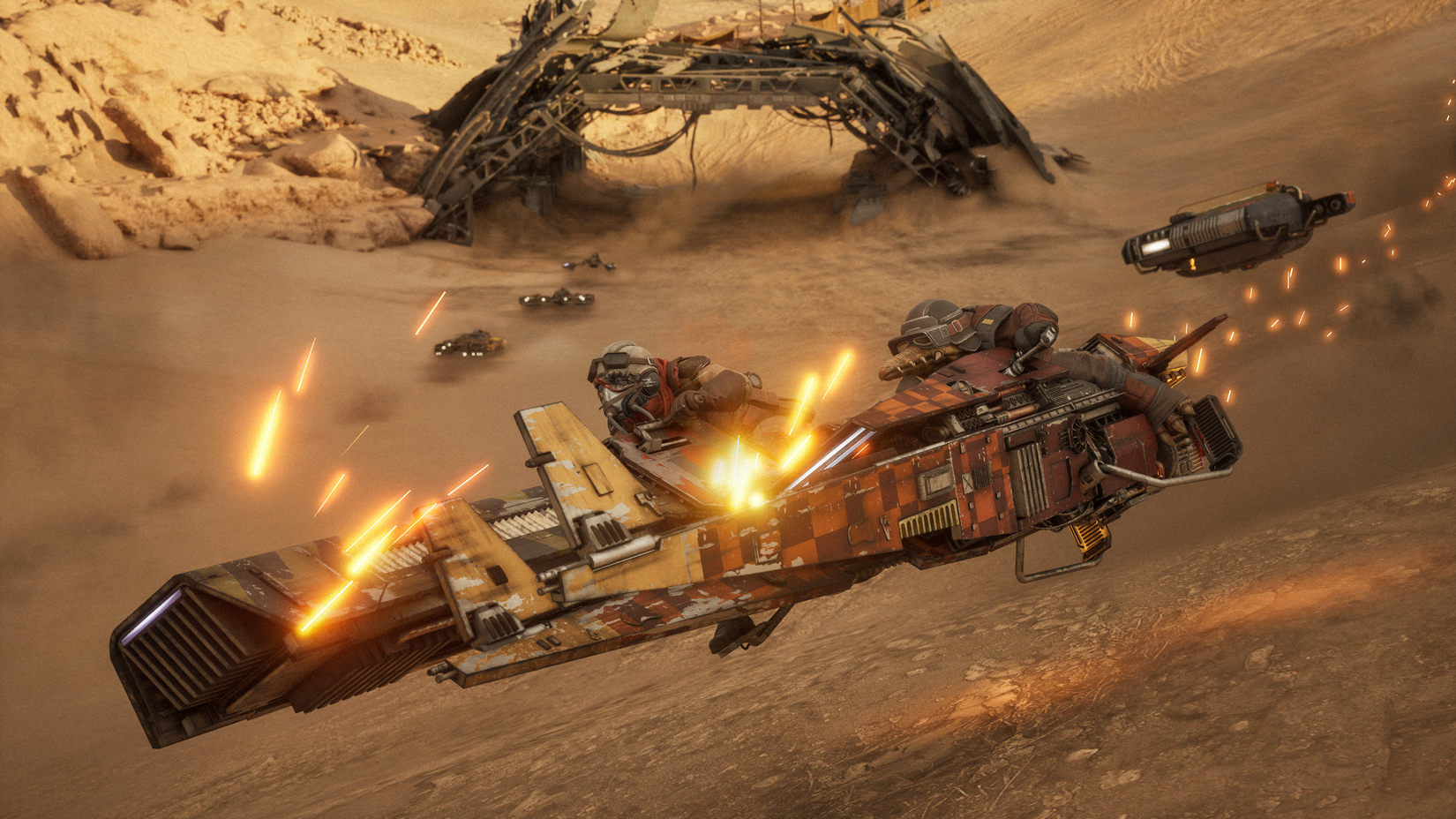 speeders clashing in star wars galactic racer.