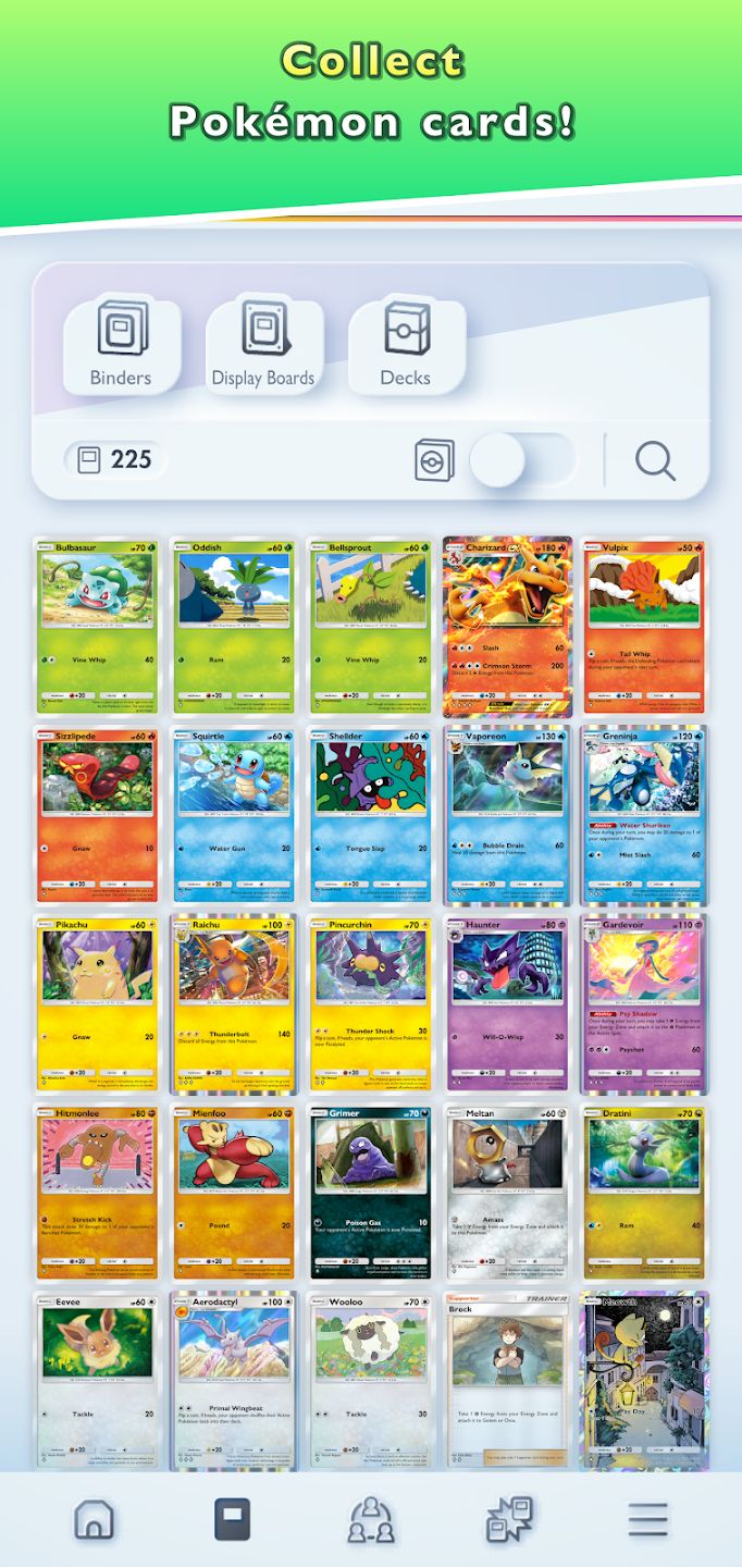 Exemplo de pacotes temáticos do Pokémon TCG Pocket.