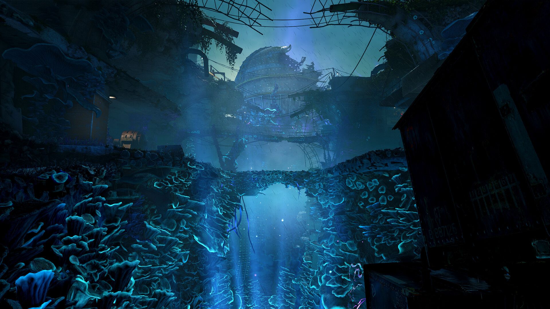 Personagem interagindo com o ambiente em Atomfall.