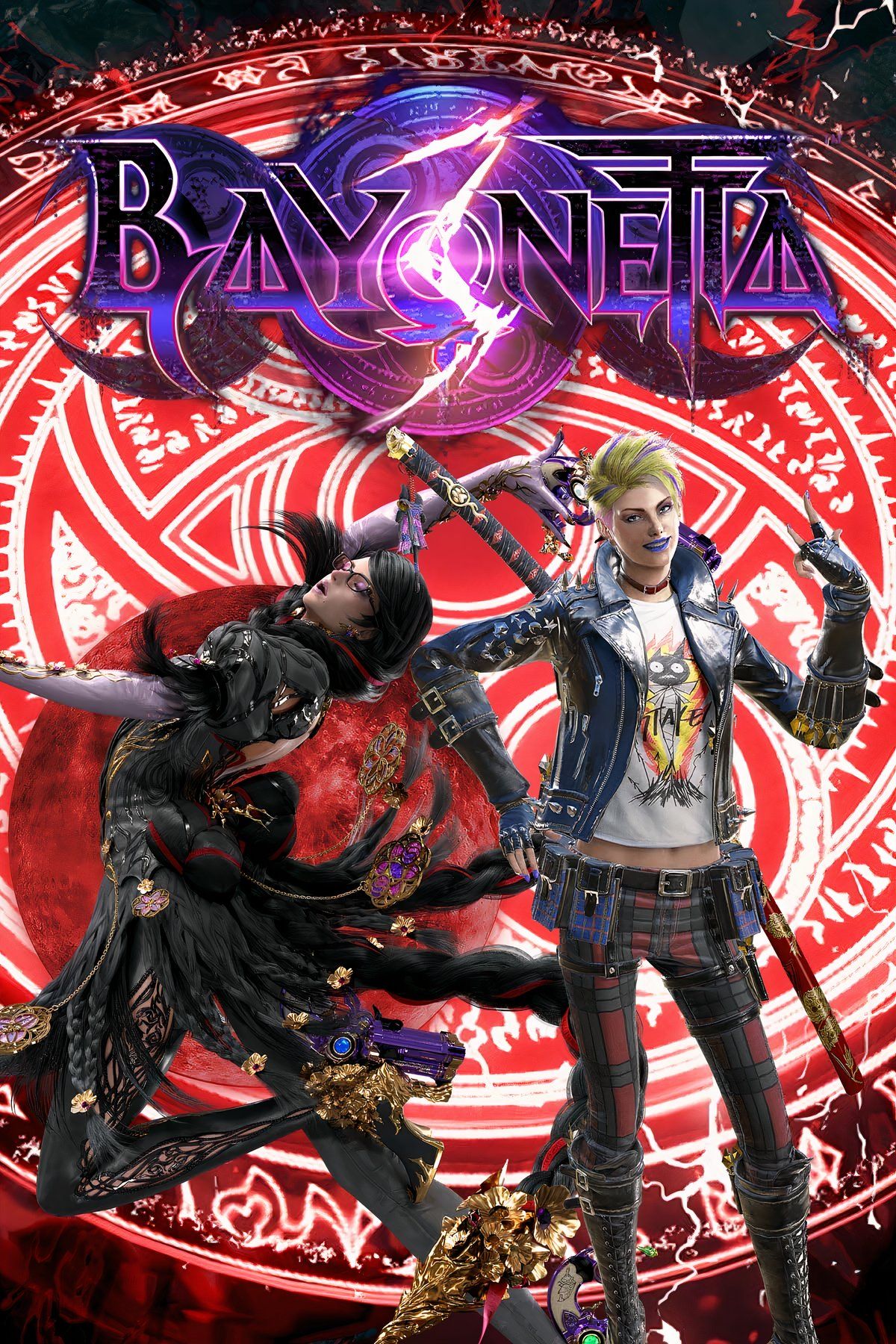Arte promocional de Bayonetta 3 com a protagonista em destaque.