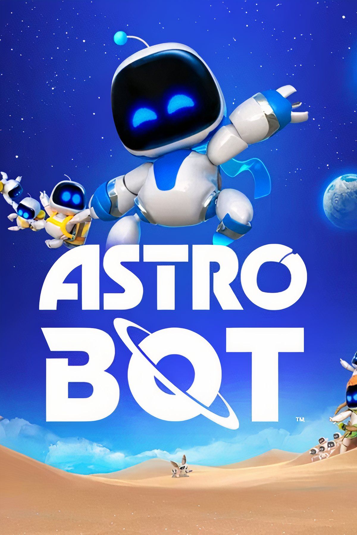 Detalhe do rosto do Astro Bot na action figure com visor transparente