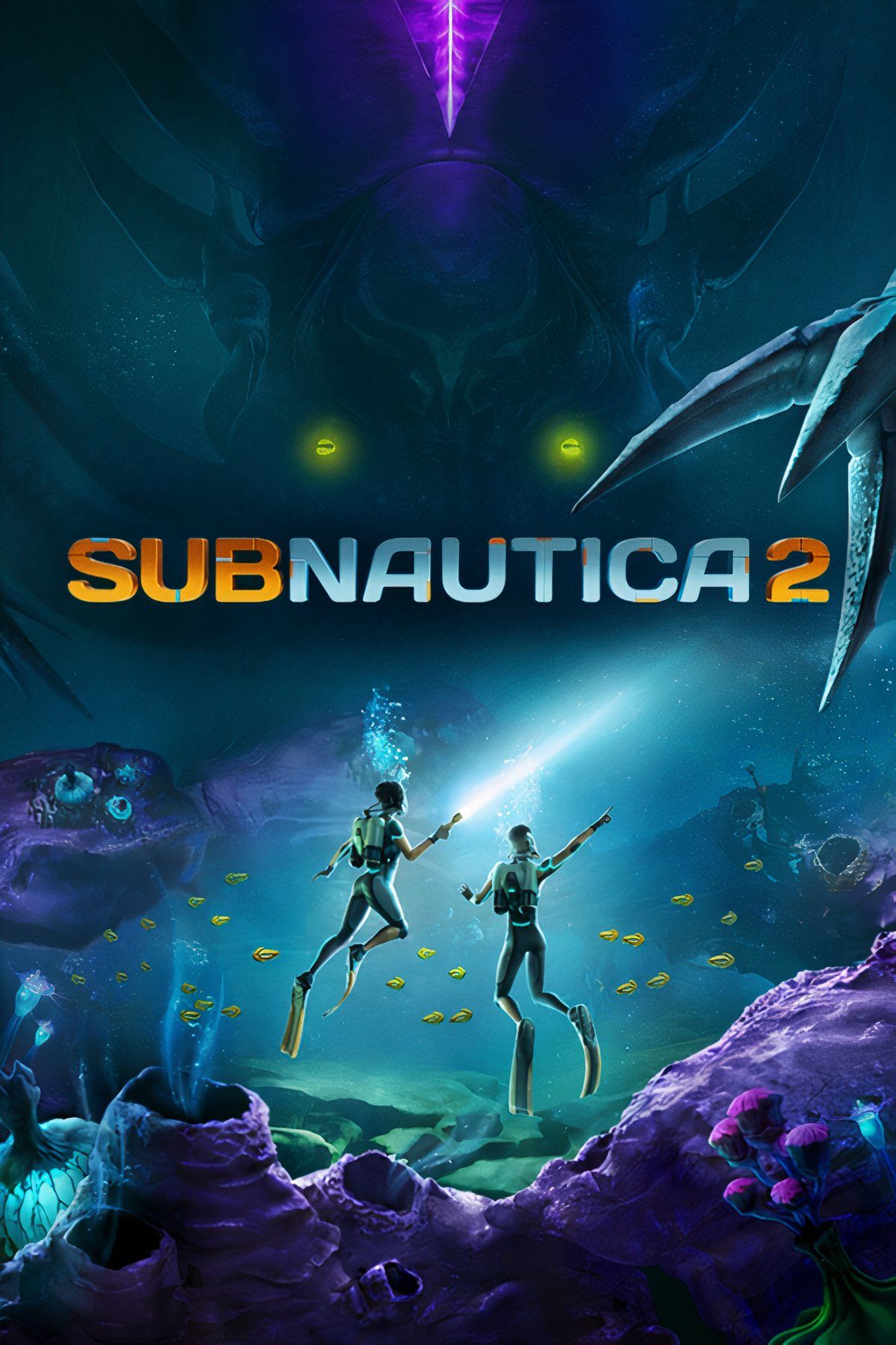 Montagem de imagens promocionais de Subnautica 2.