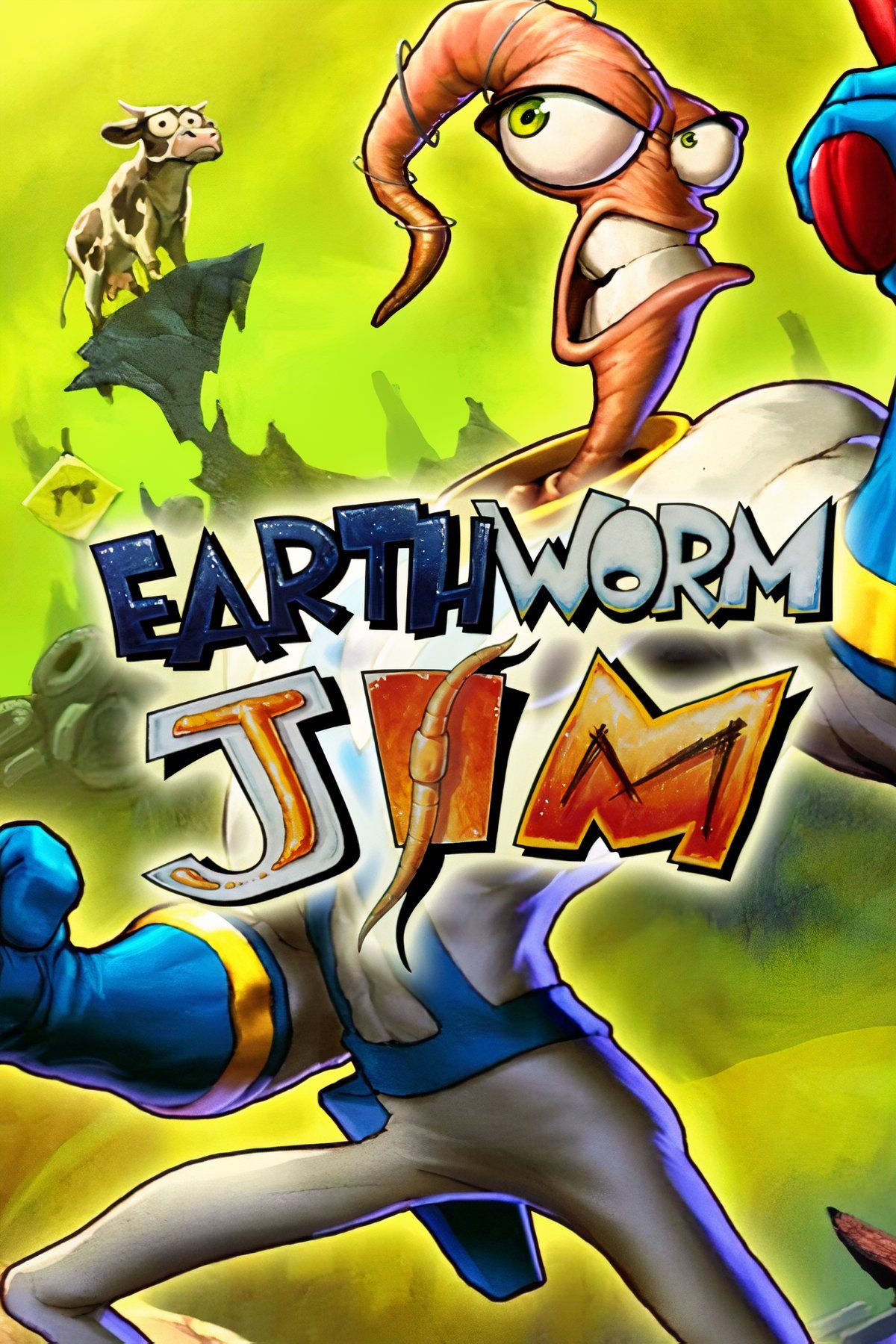 Arte de Earthworm Jim comparada a criações de inteligência artificial