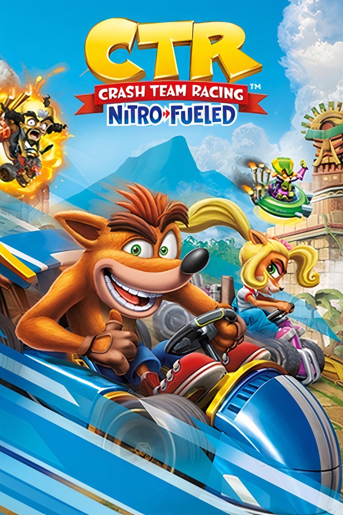 Arte de Crash Team Racing com design de Crash Bandicoot 4