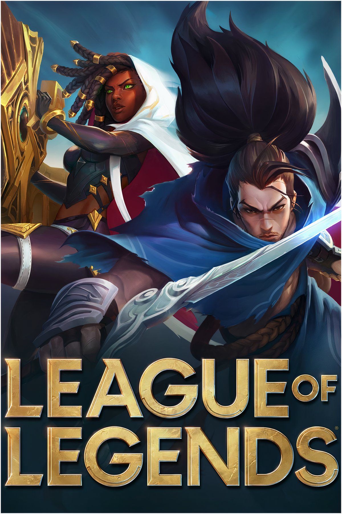 Montagem de personagens e momentos de League of Legends.