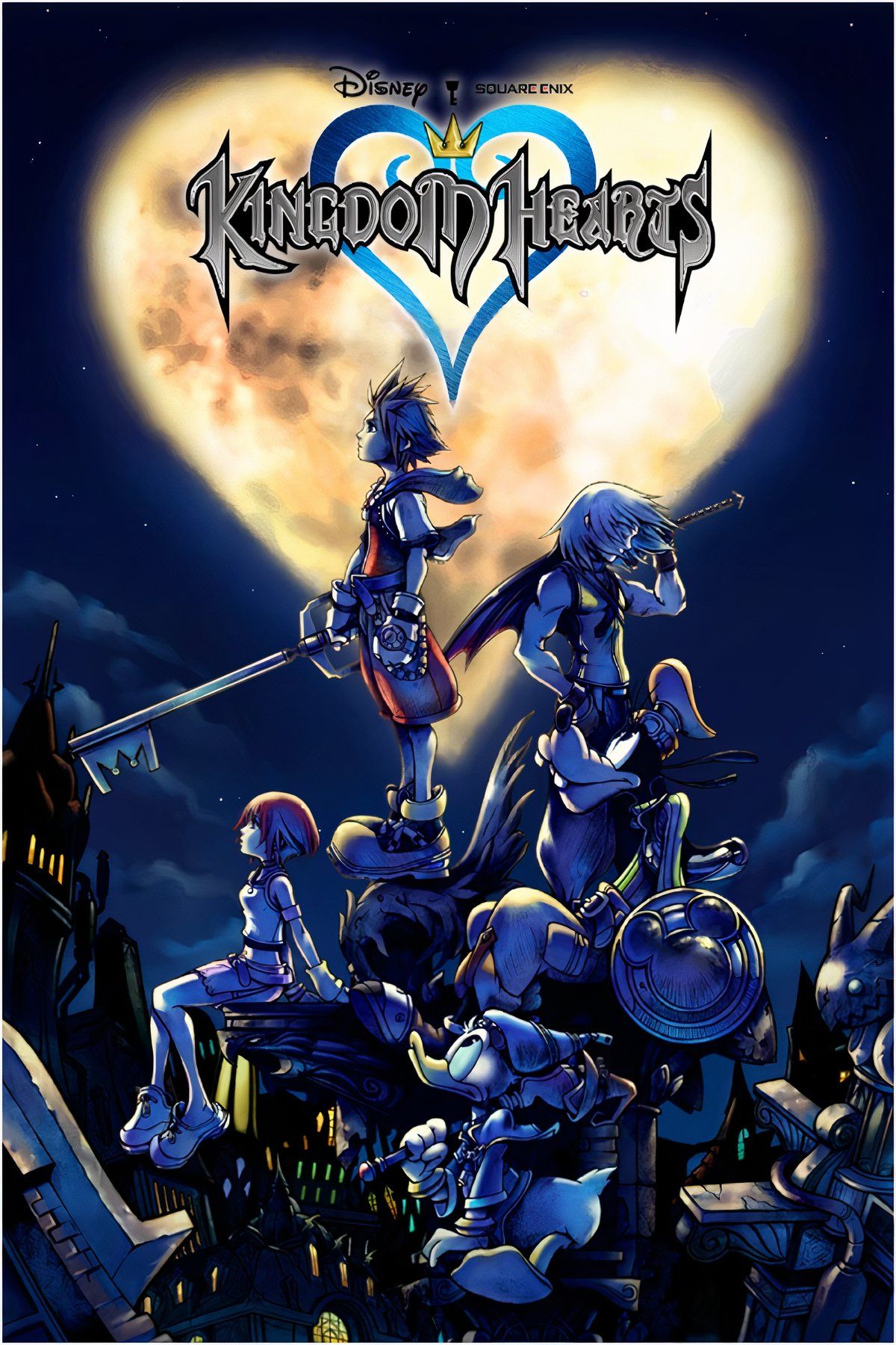 Comparativo da nova réplica da Keyblade de Kingdom Hearts com versões anteriores.