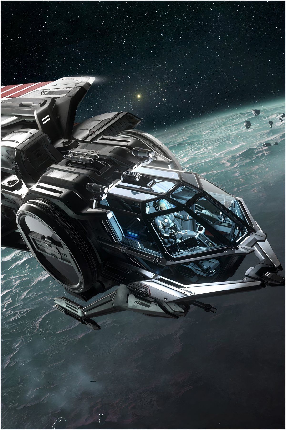Montagem de naves e cenas de Star Citizen.