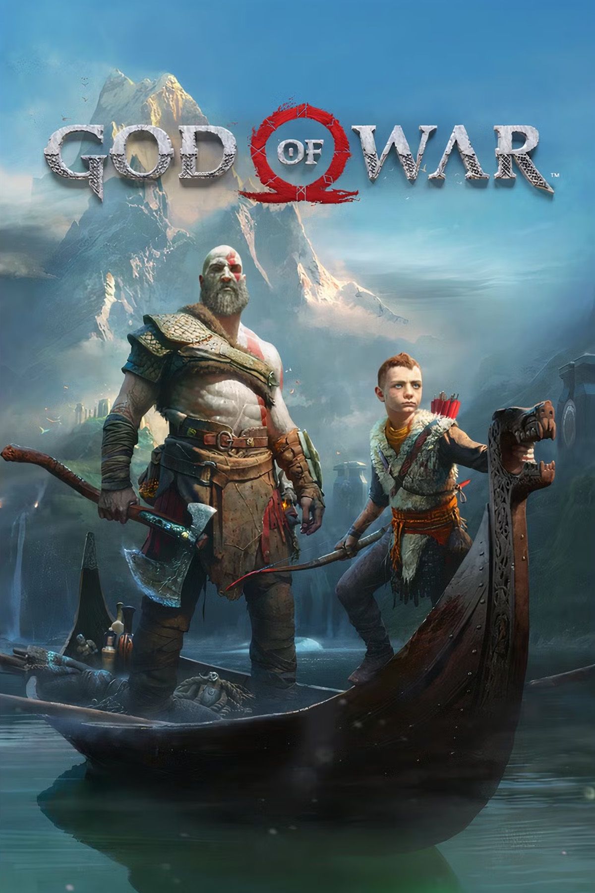 Capa do jogo God of War, com Kratos em destaque.