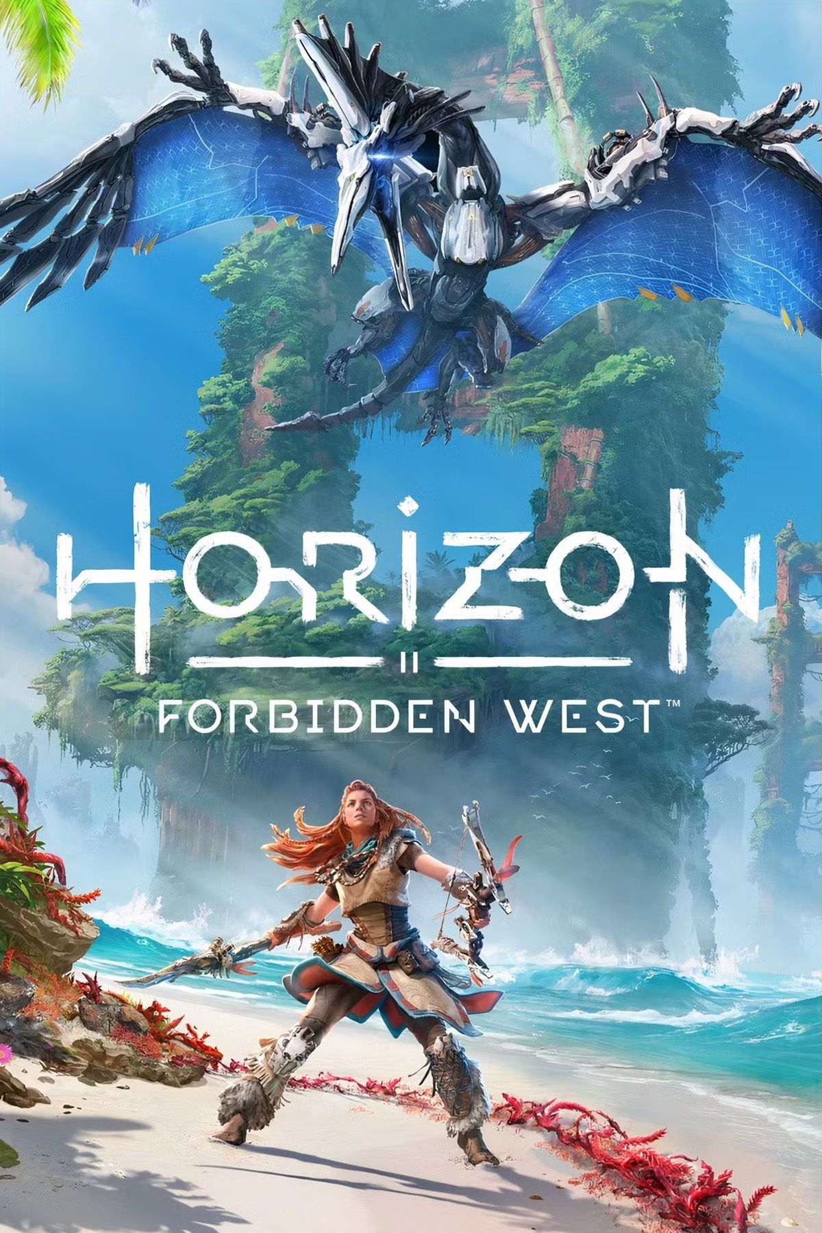 Capa oficial de Horizon Forbidden West, com a palavra-chave Horizon Forbidden West em destaque.