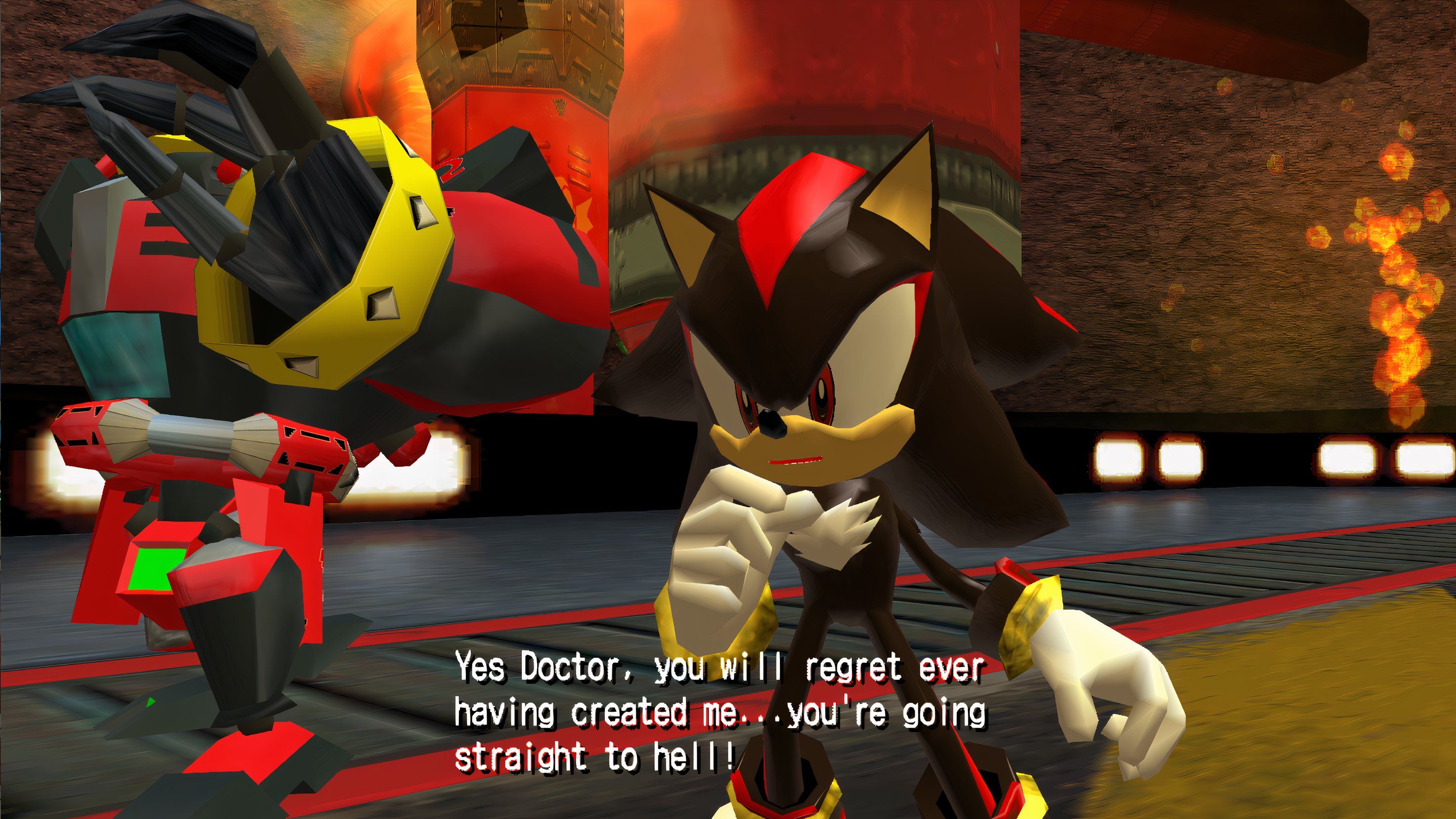 Shadow the Hedgehog em pose de combate.