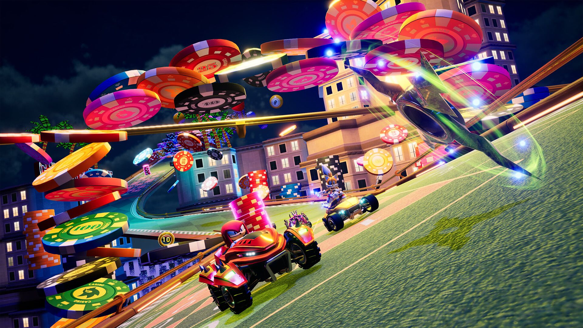 Sonic Racing: CrossWorlds - Personagens em ação.