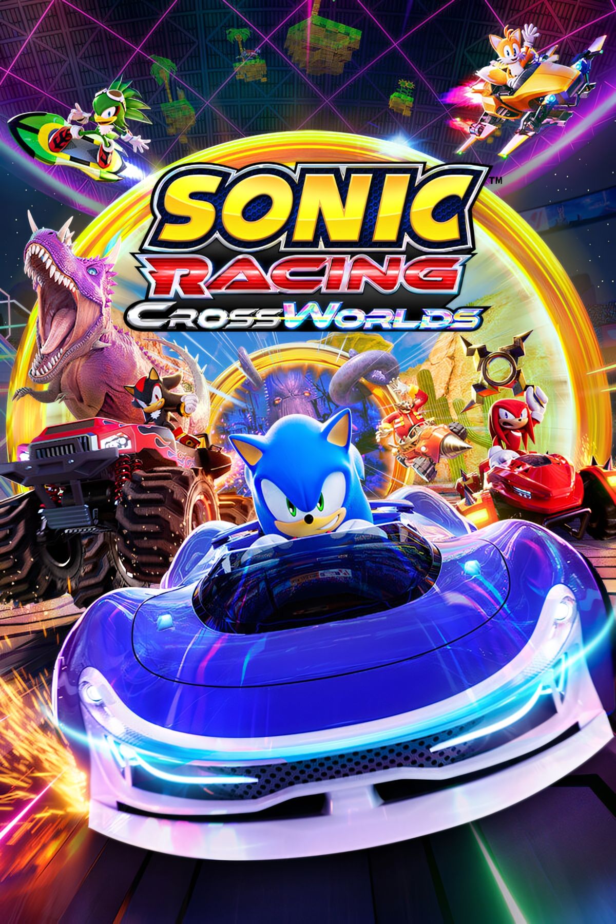 Sonic Racing: CrossWorlds - Arte promocional com Sonic.