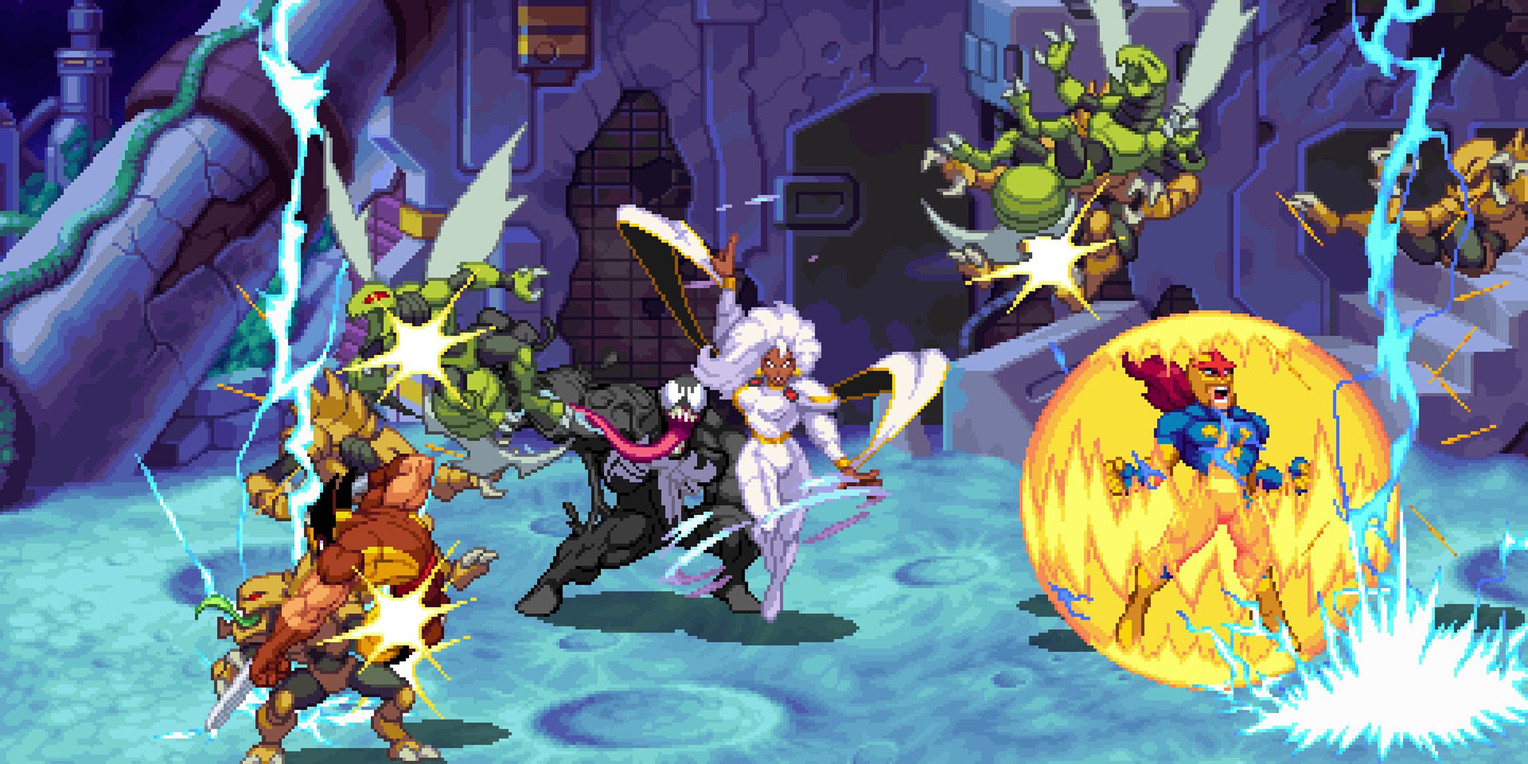 Nova e Tempestade em Marvel Cosmic Invasion.