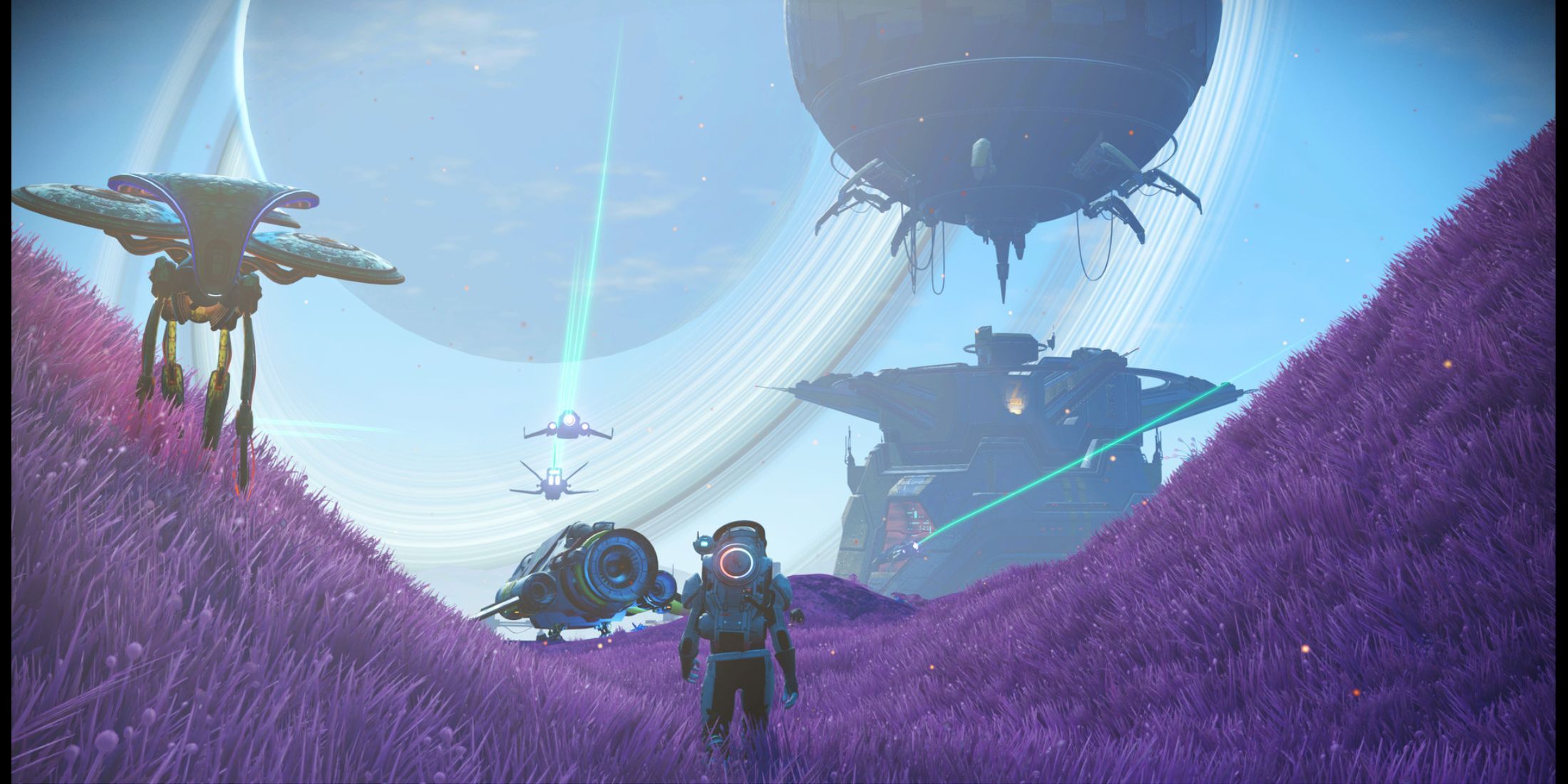 Detalhe da interface de base em No Man's Sky.