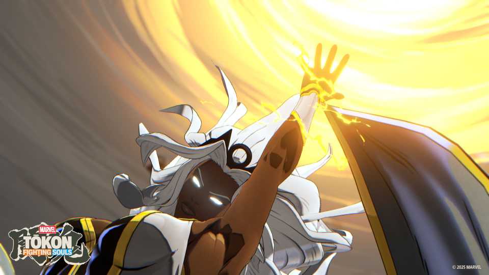 A close shot of Storm performing her special Super attack in Marvel Tokon: Fighting Souls.