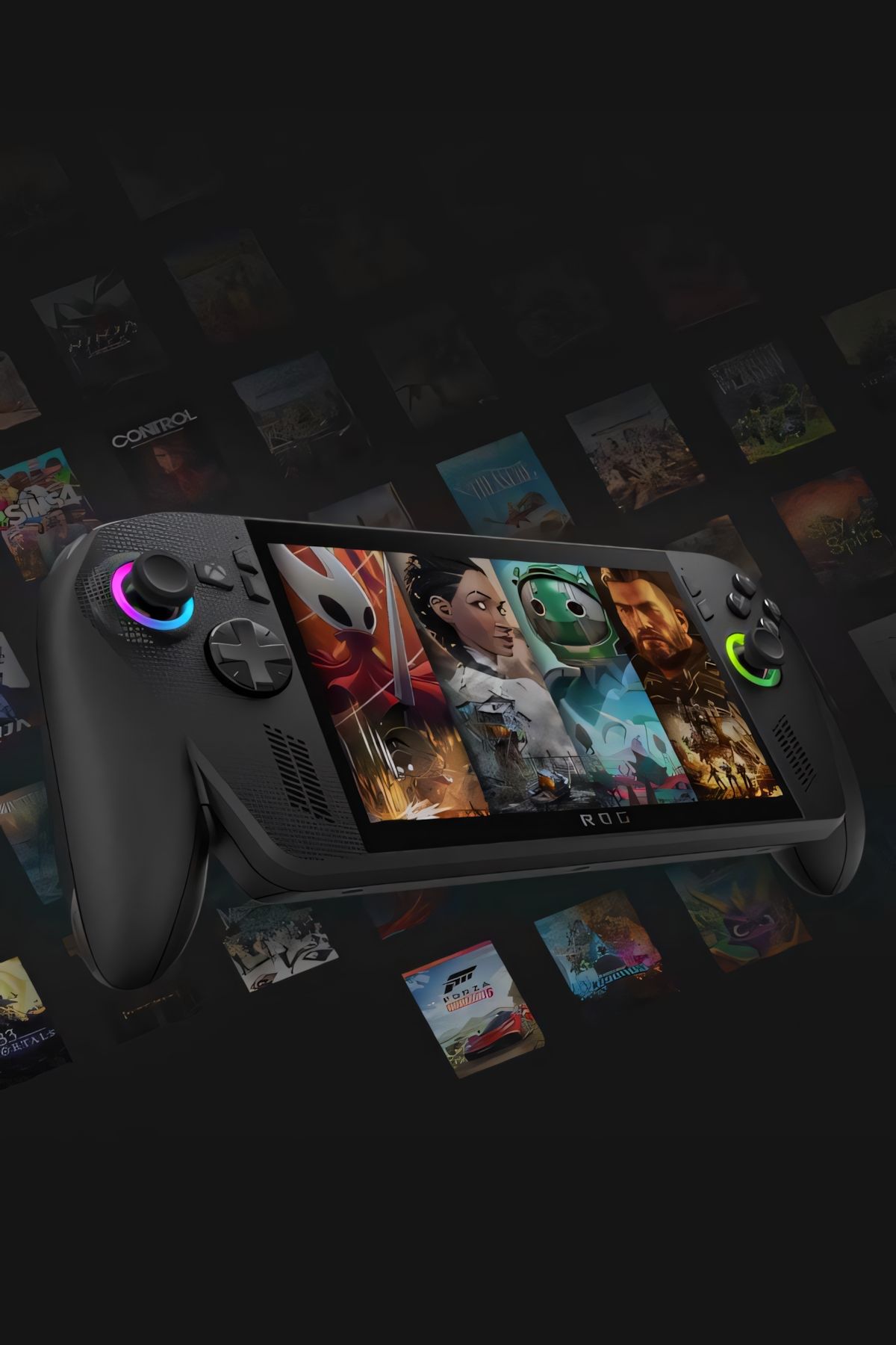 Imagem do console Xbox ROG Ally X em destaque.