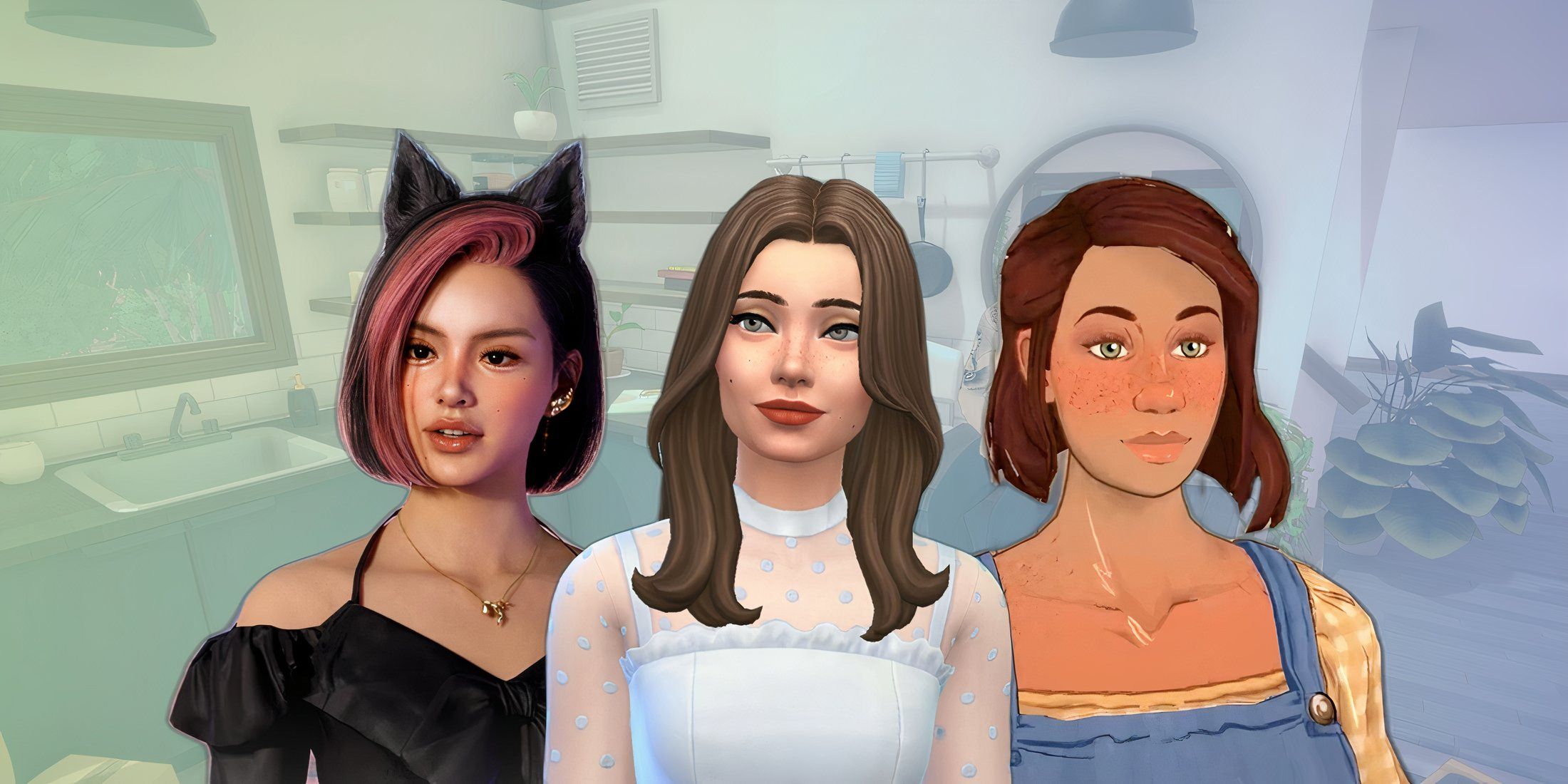 the sims 4 inzoi and paralives women over paralives background