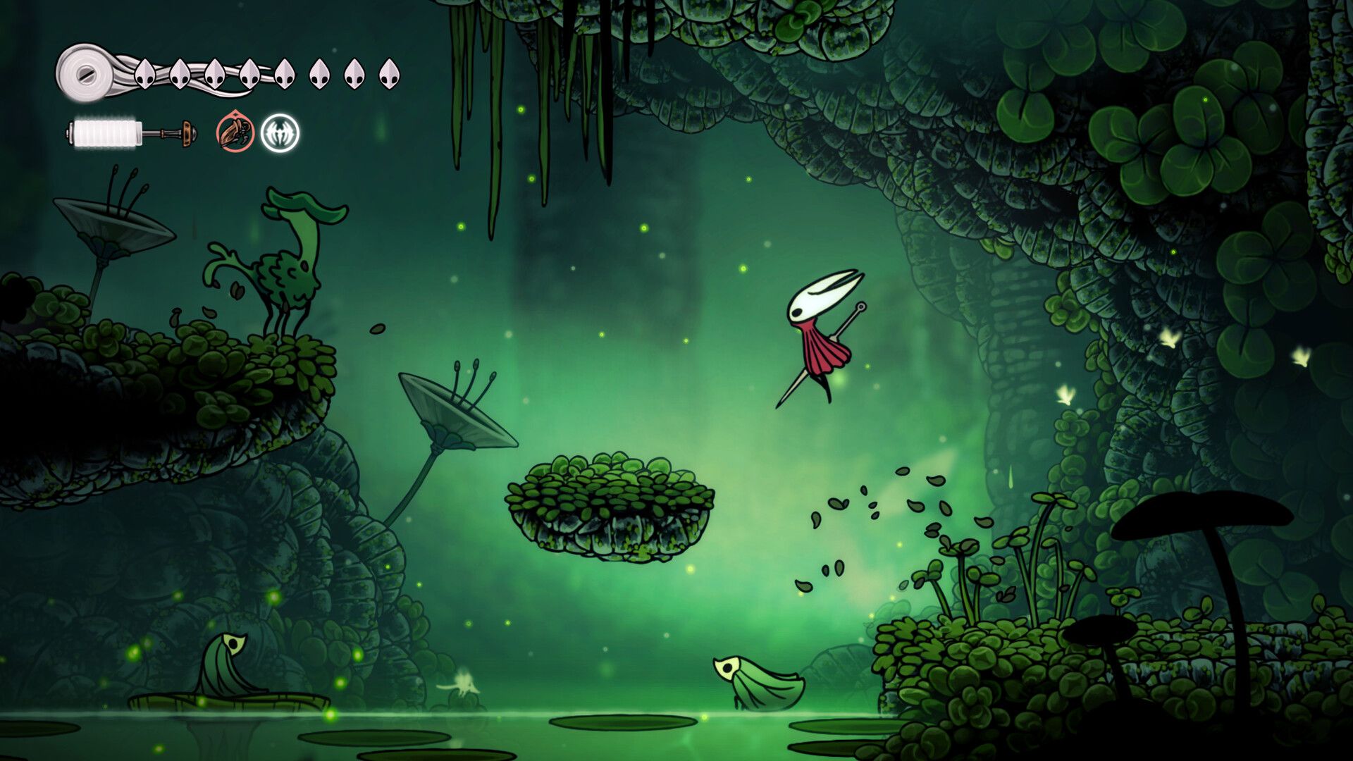Personagem em Hollow Knight: Silksong.