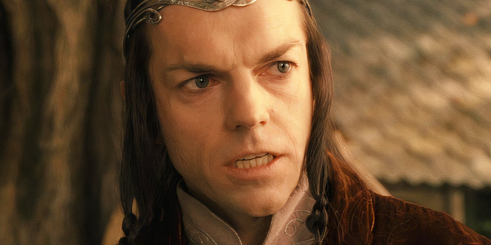 hugo weaving s elrond speaking with the fellowship in lord of the rings 1