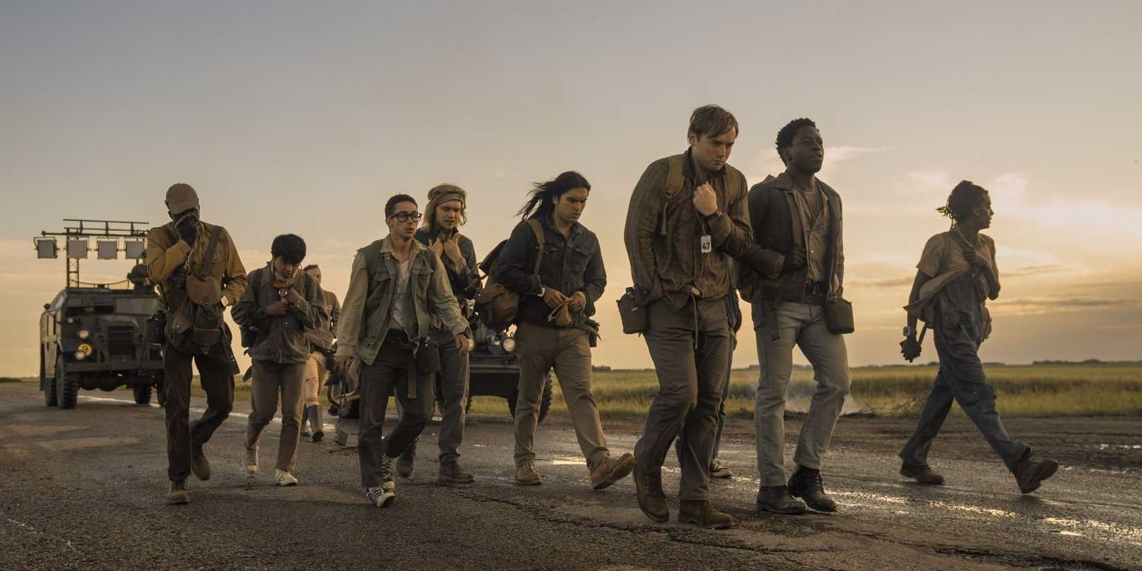 Leading boys walking together on a long walk