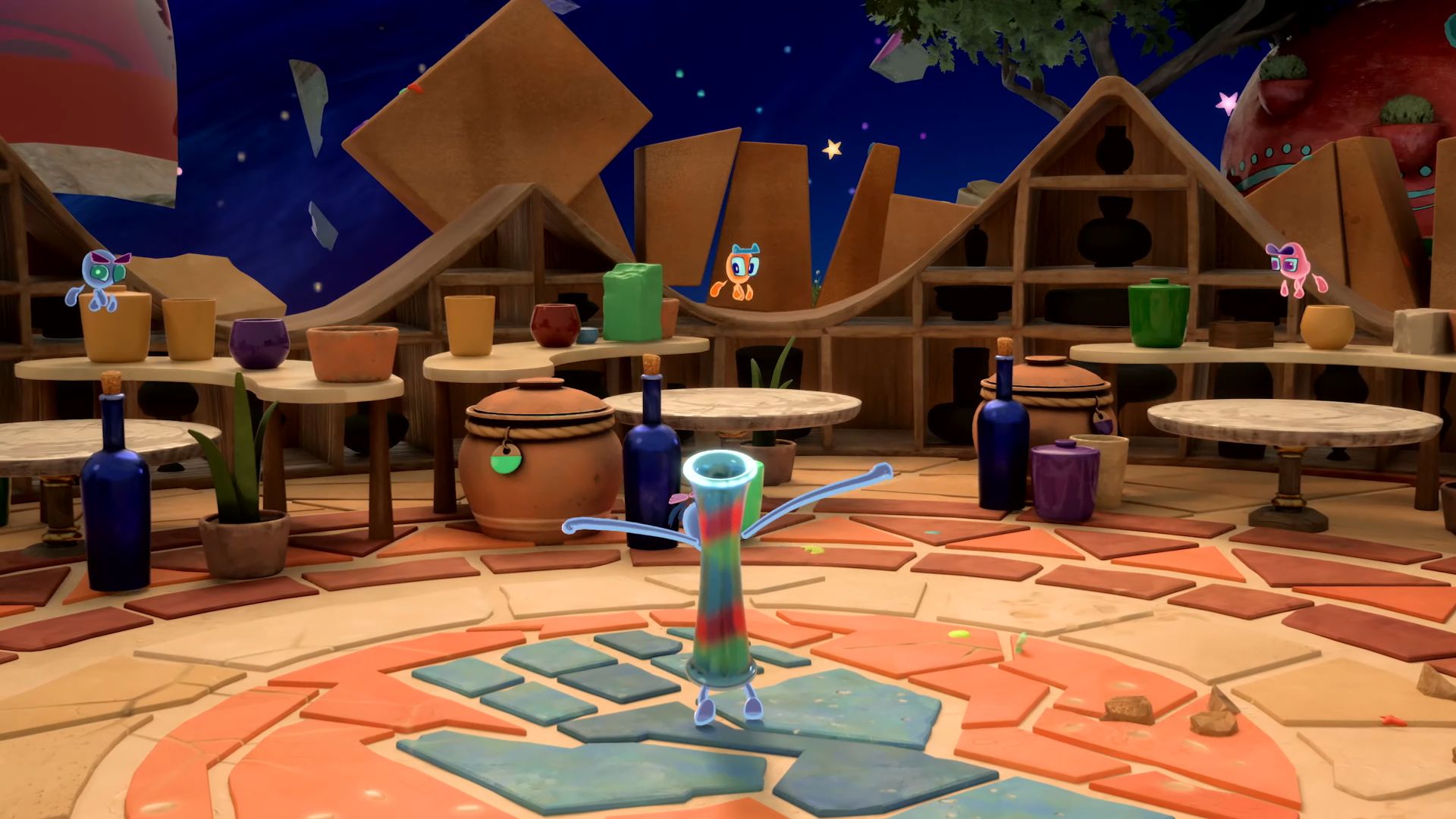 Personagens de Kiln em ação.