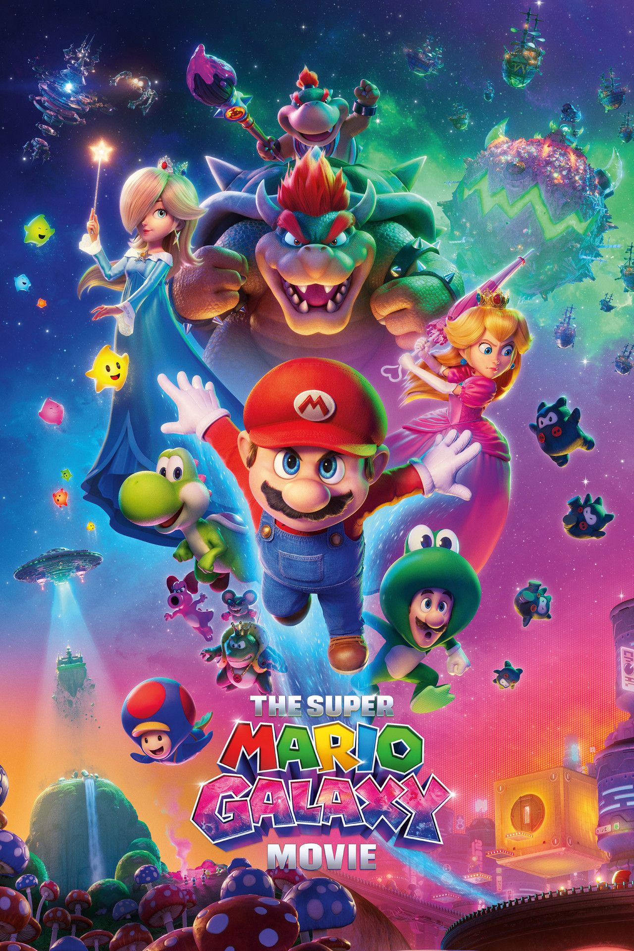 Cartaz promocional de The Super Mario Galaxy Movie.