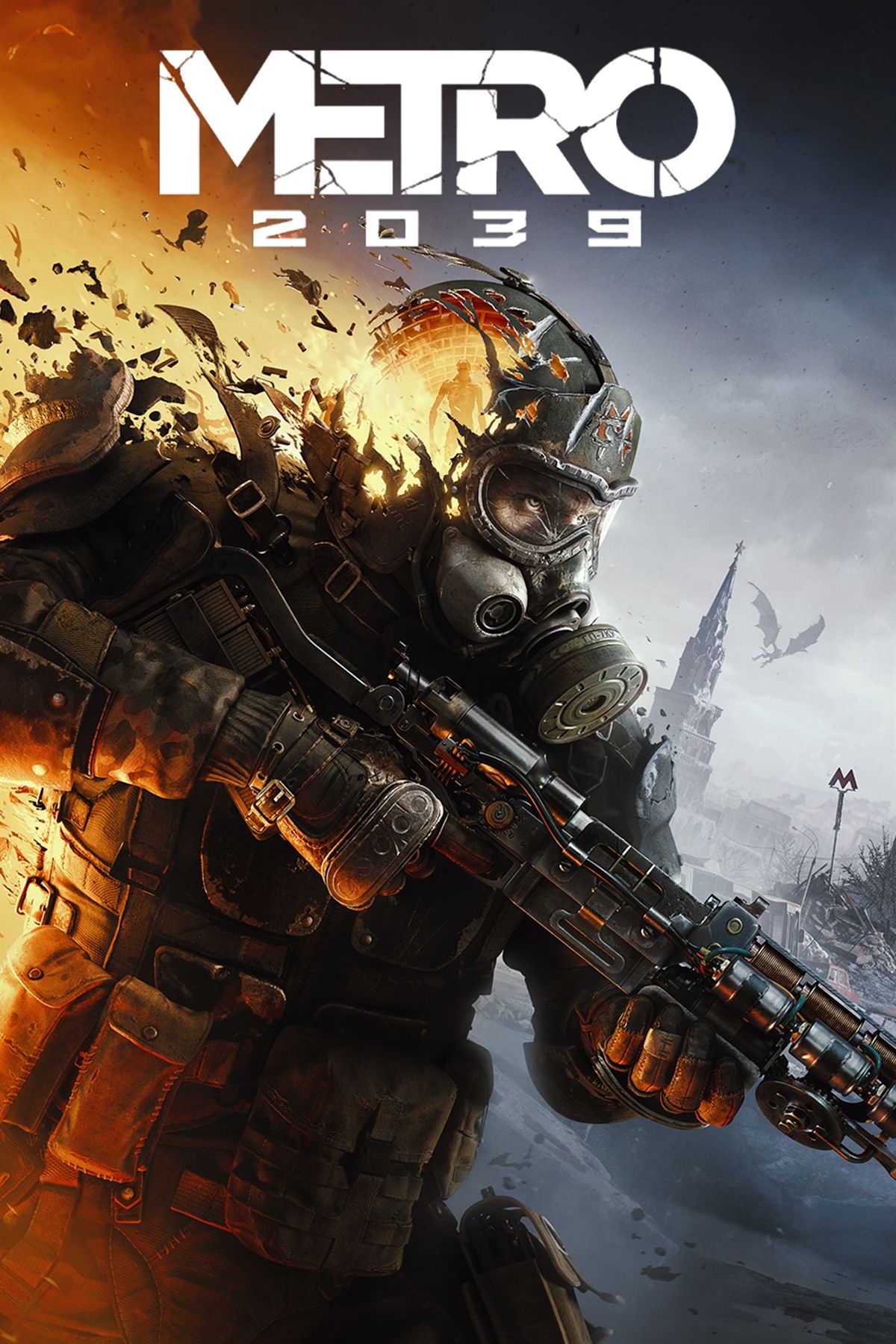 Arte conceitual de Metro 2039 com o protagonista em destaque.