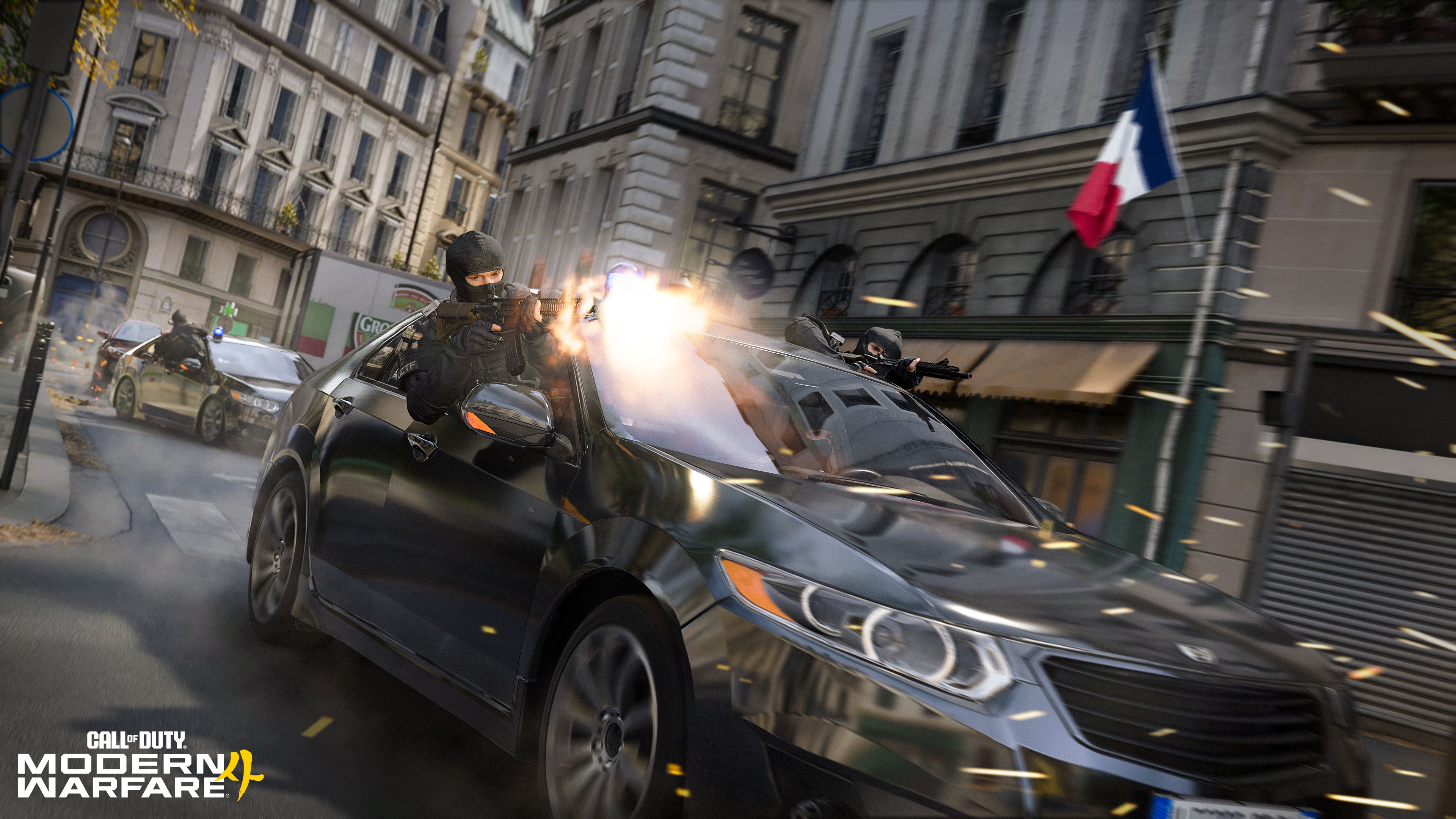 Perseguição de carro em Modern Warfare 4