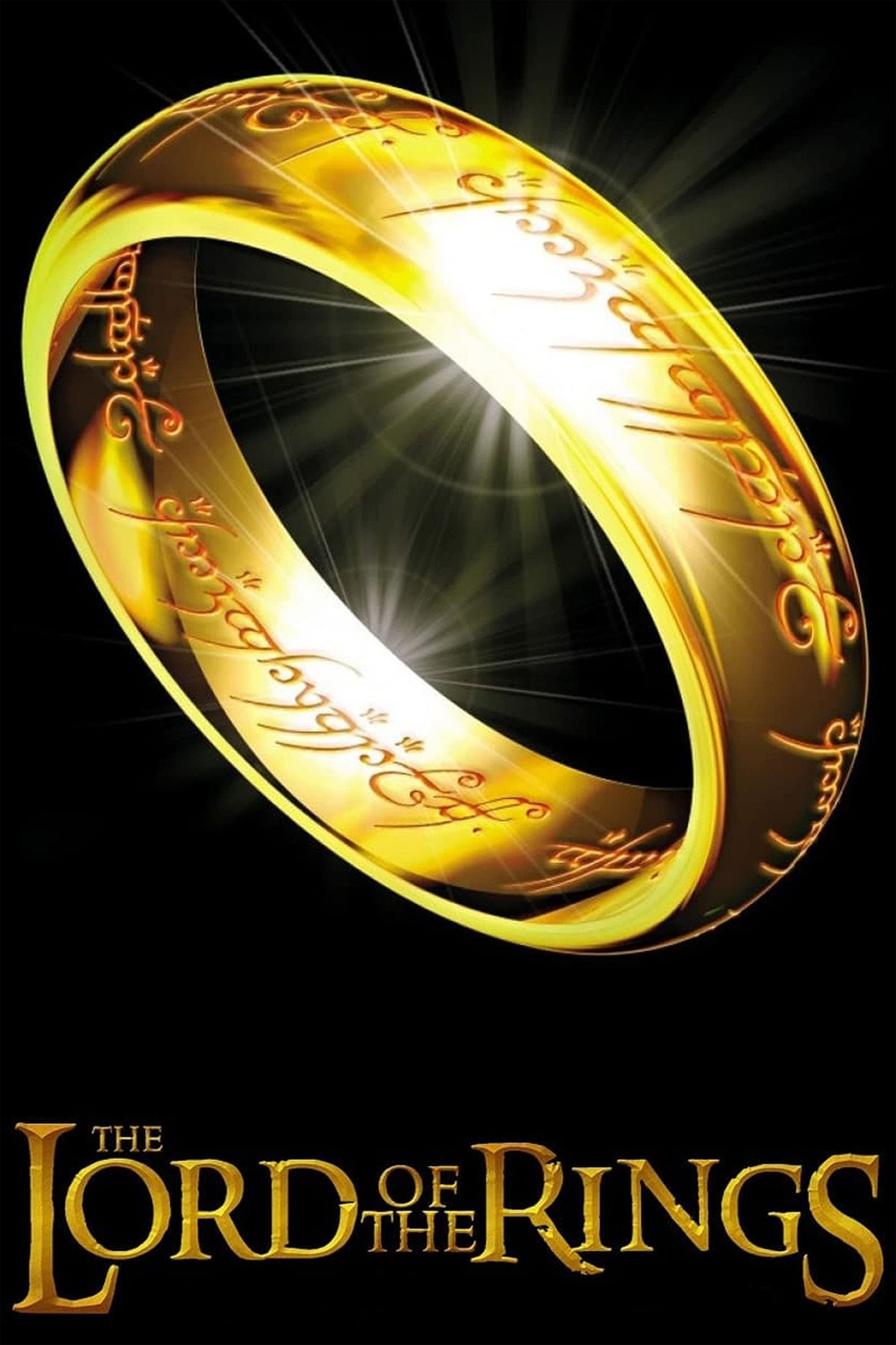 Logo da franquia O Senhor dos Anéis com elementos de fantasia.