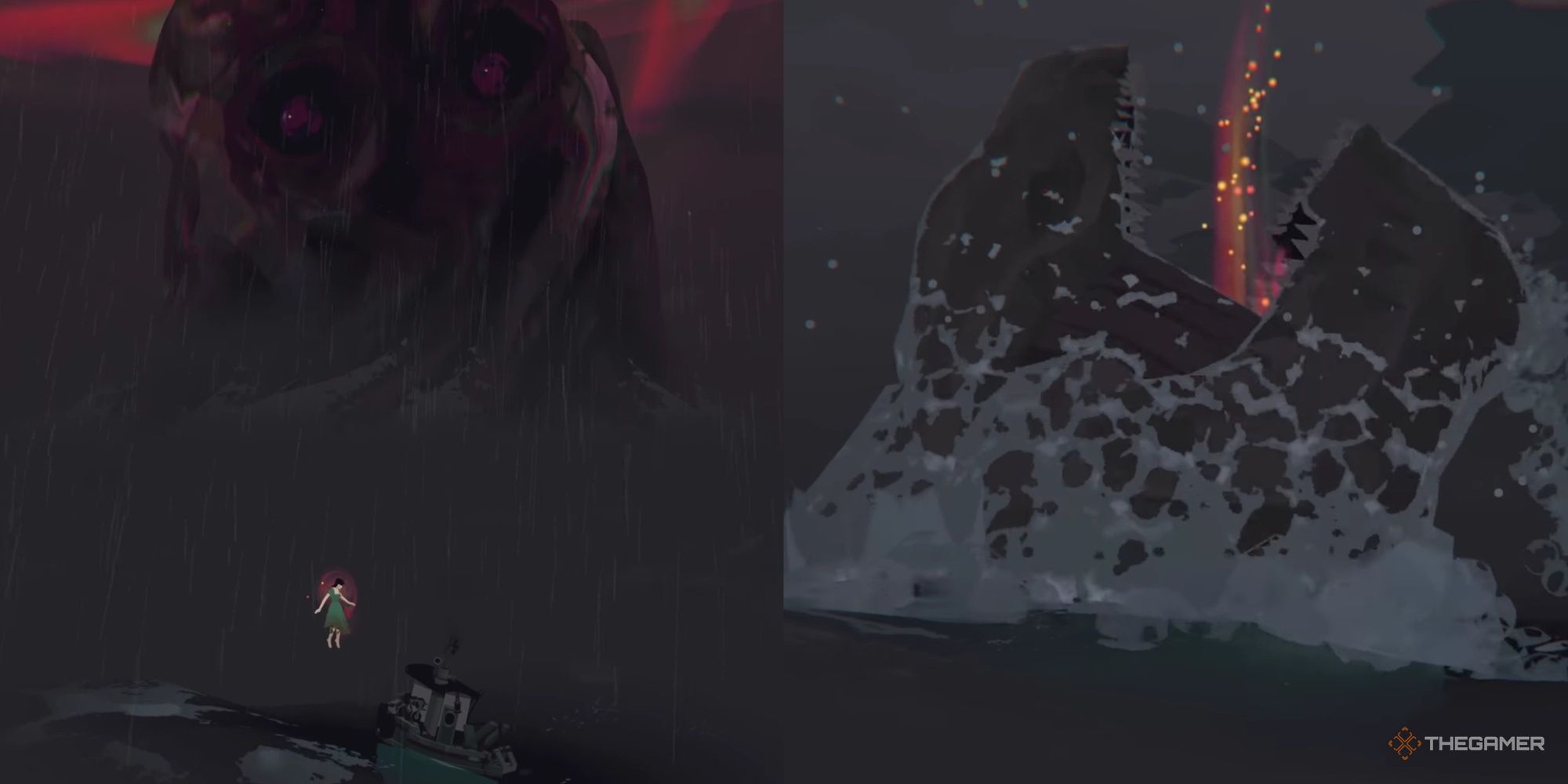 Dredge: The Demon Of The Bad Ending And Sea Beast In The Good Ending