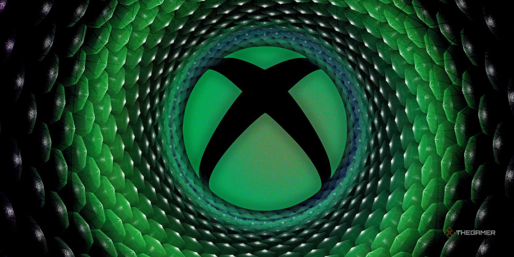 NEWS Xbox logo over swirling black and green background
