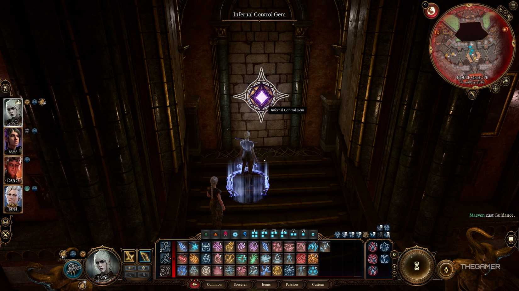 Player inserts Arcane Gem into secret House of Hope vault in Baldur's Gate 3.