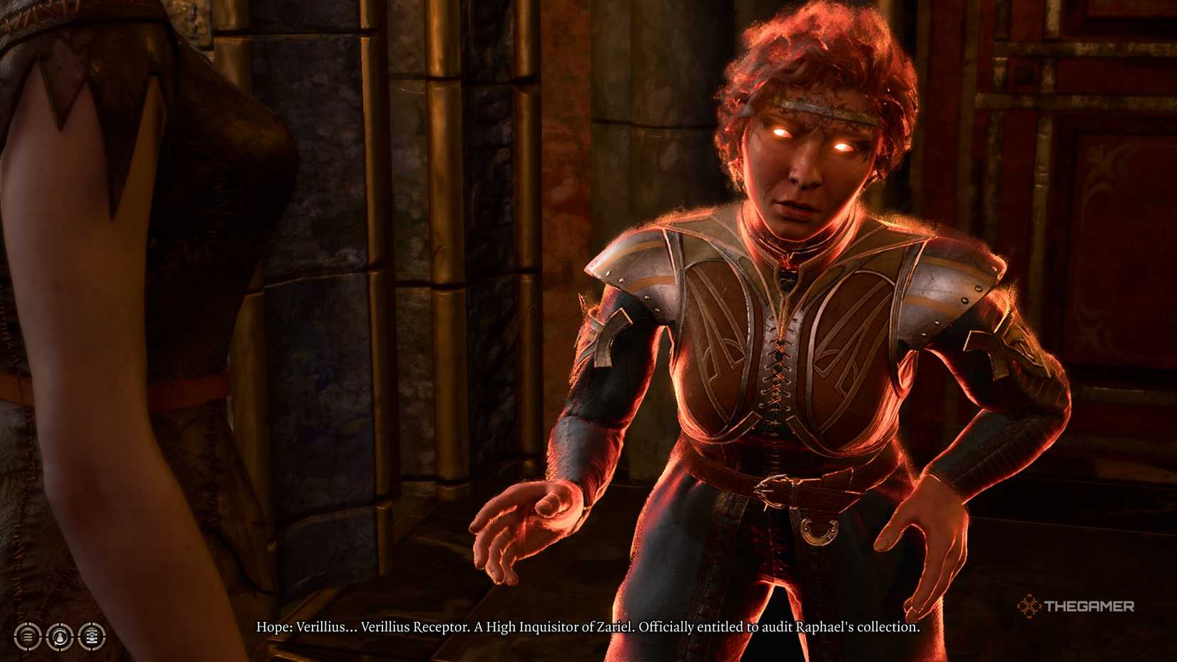 Hope tells the player about the Archivist's fear, Verillius Receptor, in Baldur's Gate 3.