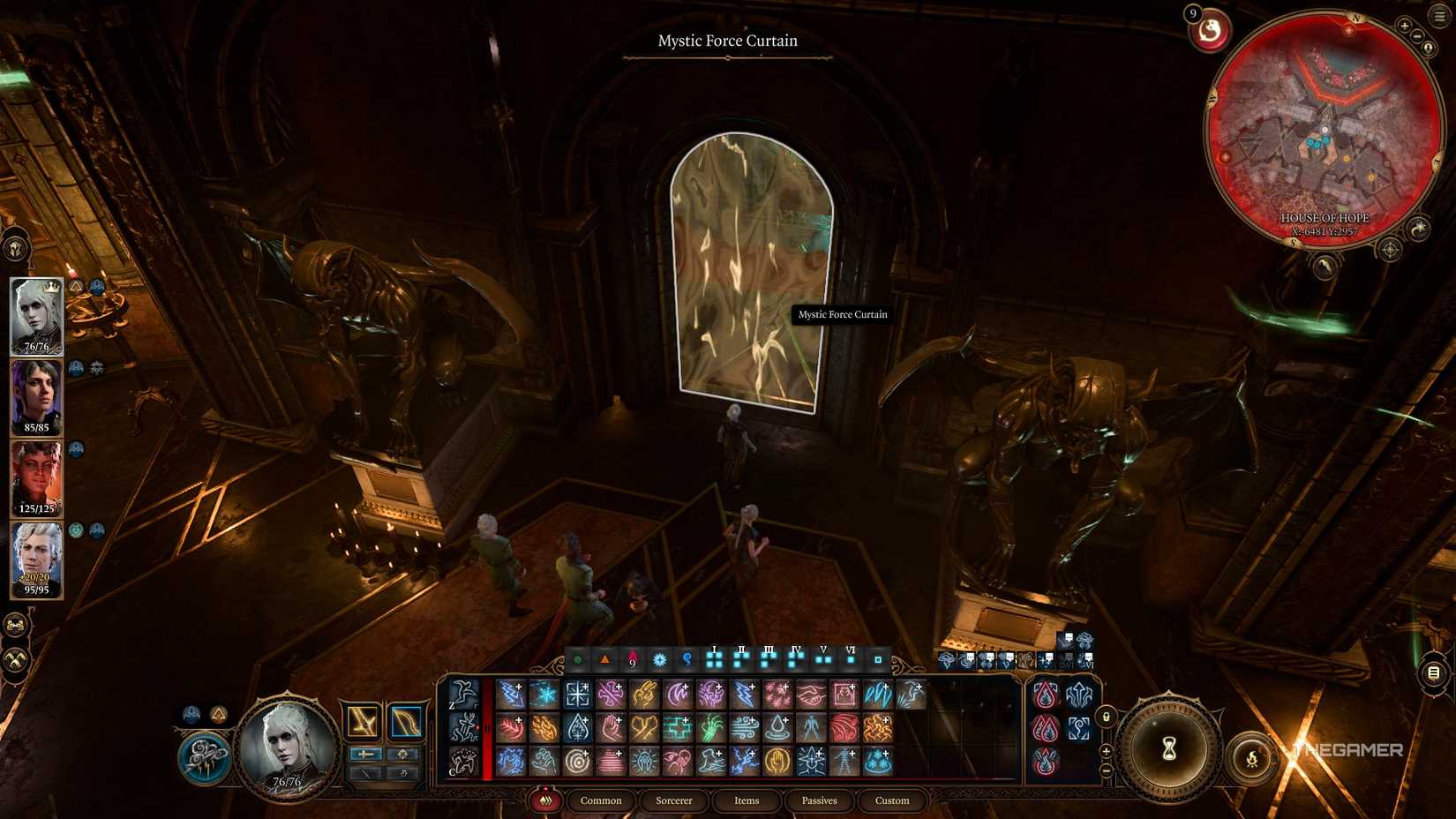 Player highlights the Boudoir magical entrance before using the invitation in Baldur's Gate 3.