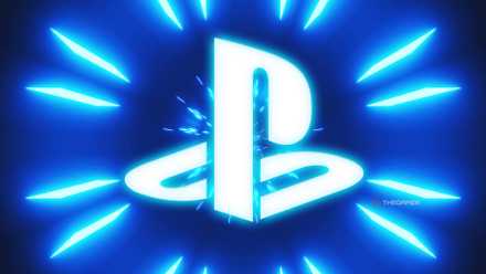 NEW PlayStation logo In blue hyperspace, glowing-1