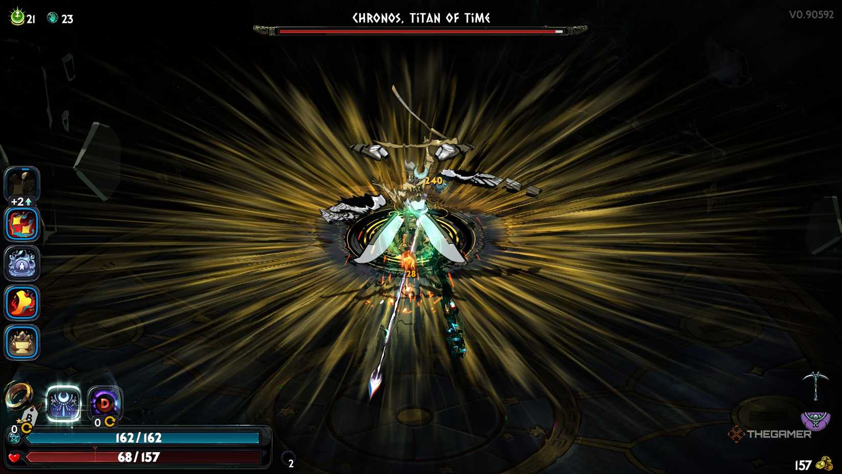 Chronos charges his Gathering Time attack during opening of Phase Two in Hades 2.