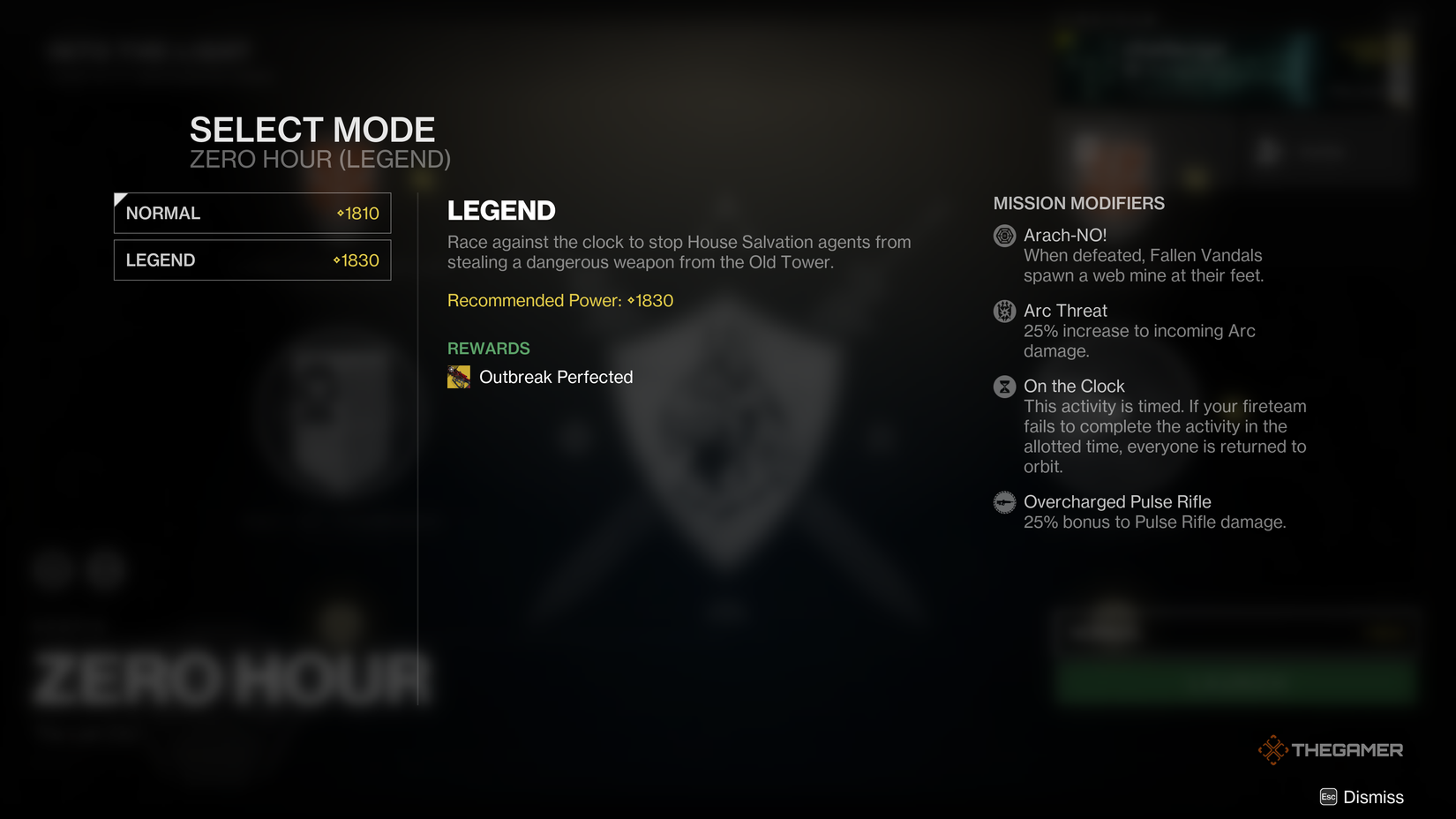 Zero Hour Legend Pattern Zero Hour Exotic Mission Walkthrough And Secrets Guide - Destiny 2 ...