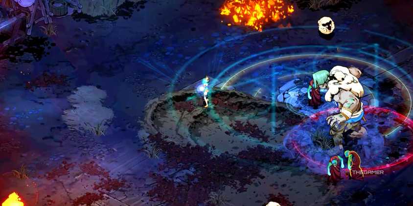 Polyphemus boss approaching with ads towards Melinoe in Hades 2