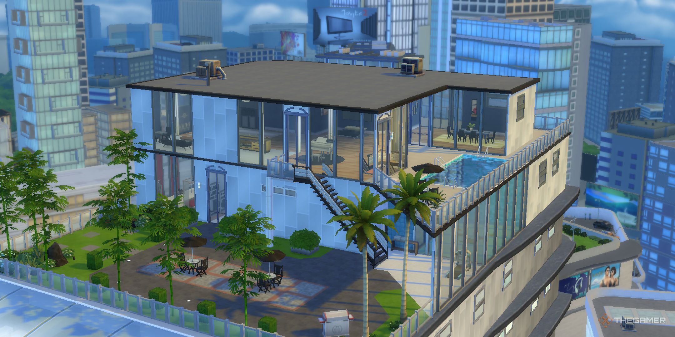 From outside the apartment building of the sims 4