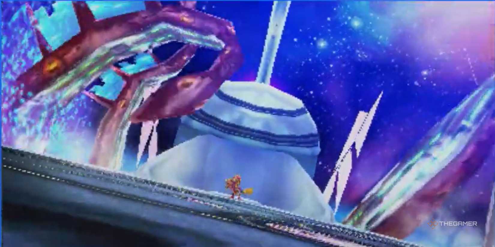 The Space Kraken attacks the space pirate in Kid Icarus Uprising