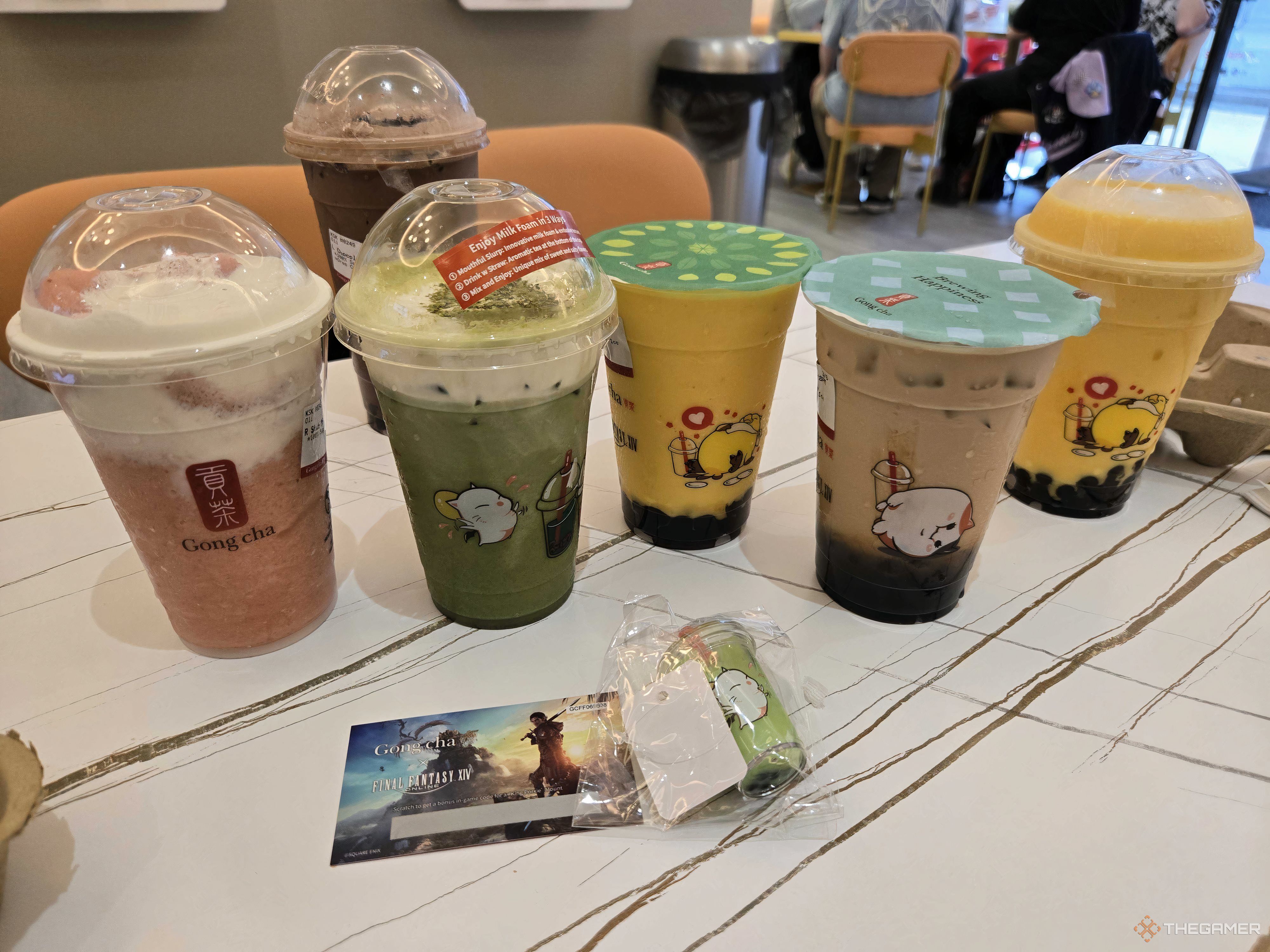 Gong cha × FINAL FANTASY Gong Cha x Final Fantasy XIV Fat Cat Chocobo Moogle Boba Tea