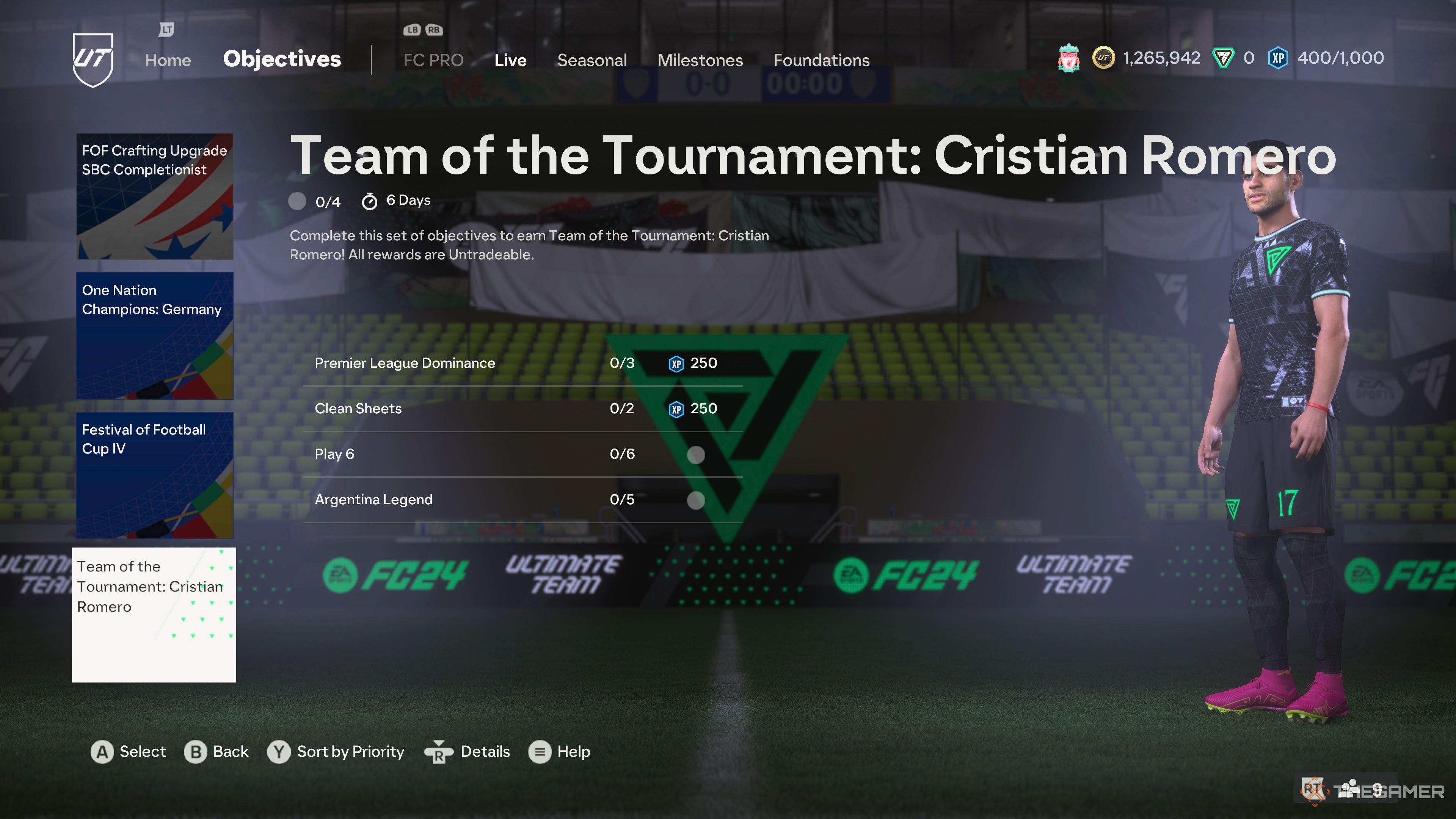 How To Get Team Of The Tournament Cristian Romero in EA Sports FC 24.