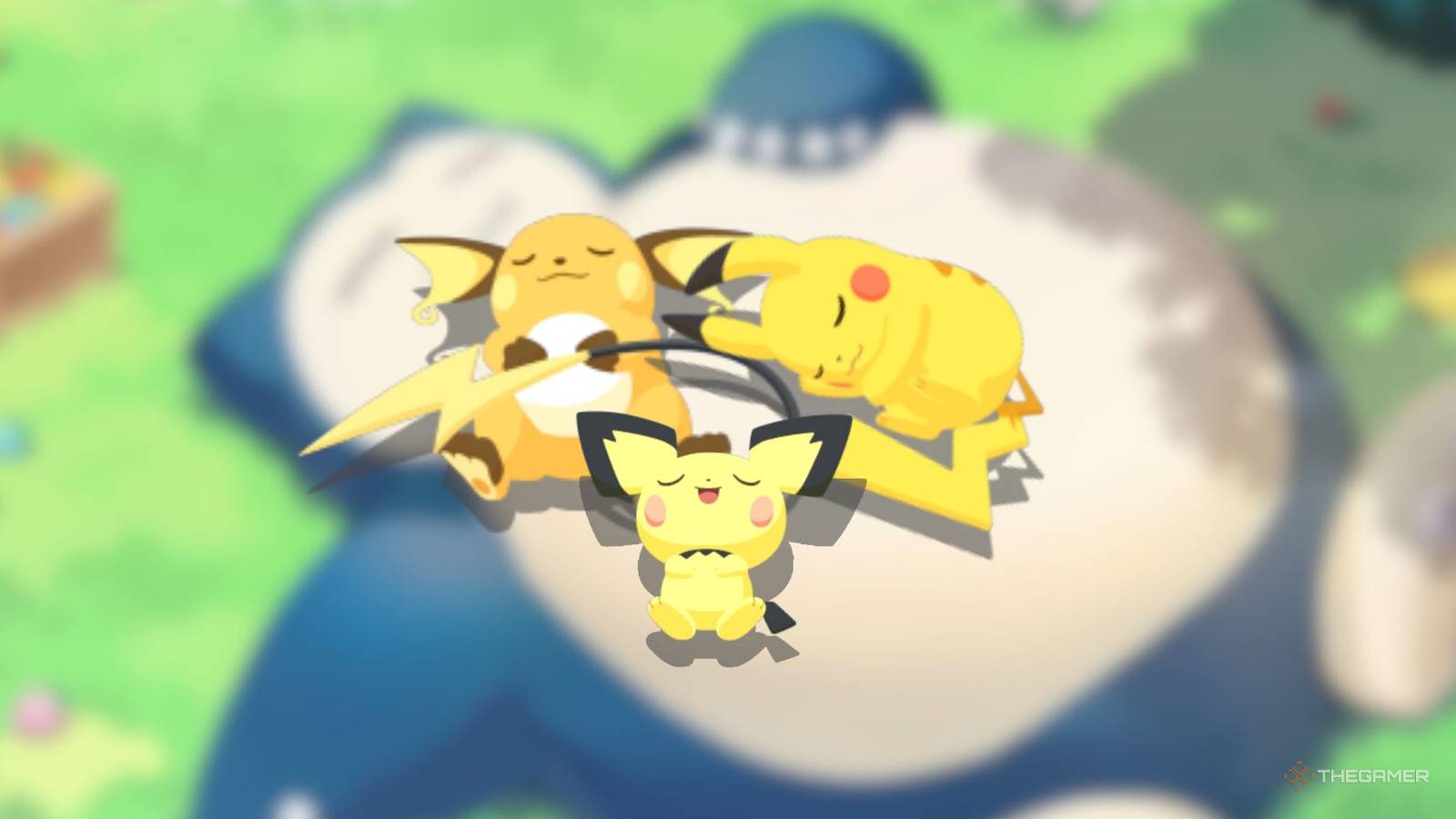 Pikachu On His Napping Pokemon Relaxing Time Pikachu & Pichu Figure